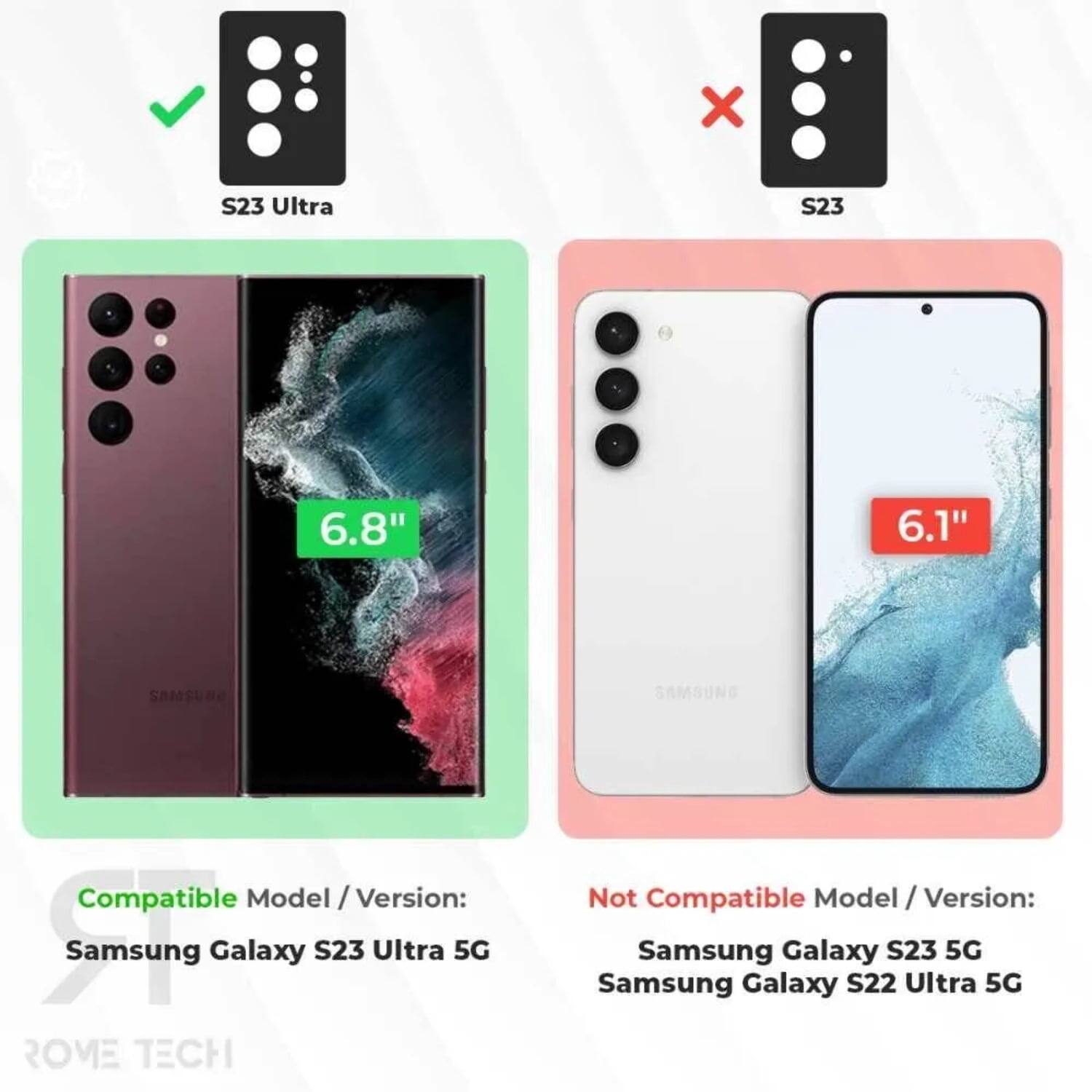 **Compatible Model / Version:**
- Samsung Galaxy S23 Ultra 5G

**Not Compatible Model / Version:**
- Samsung Galaxy S23 5G
- Samsung Galaxy S22 Ultra 5G