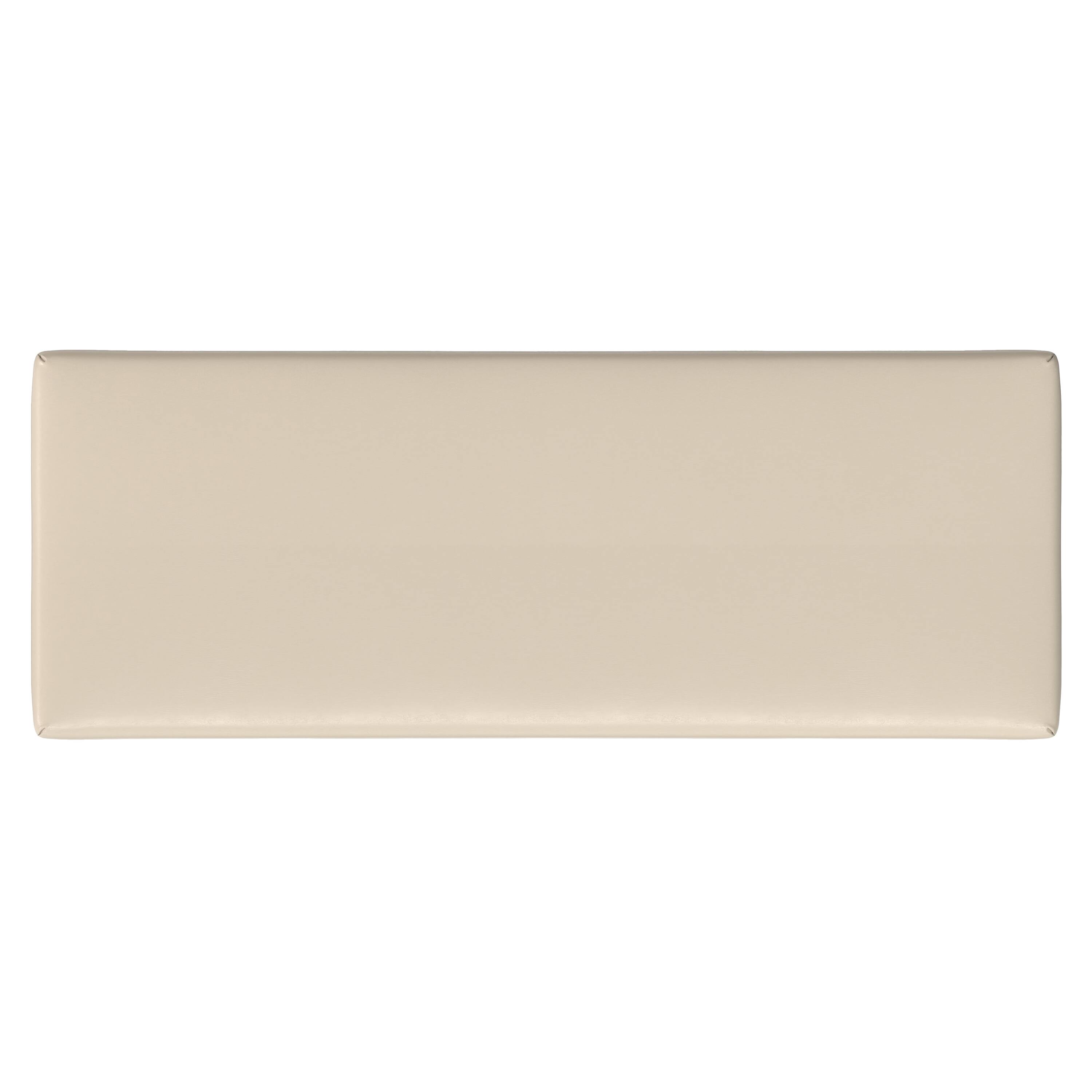 Back. Simpli Home - Chanelle SOLID HARDWOOD Mid Century Ottoman Bench in Satin Cream - Satin Cream.