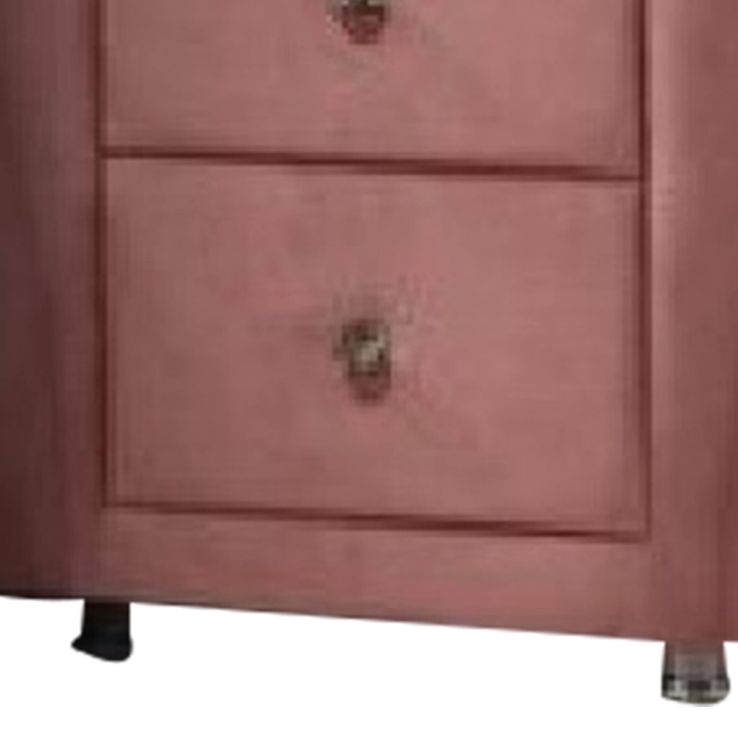 Alt View 3. Manhattan Lane - Sin 29 Inch Modern Nightstand, 2 Drawers, Round Metal Knobs - Pink.