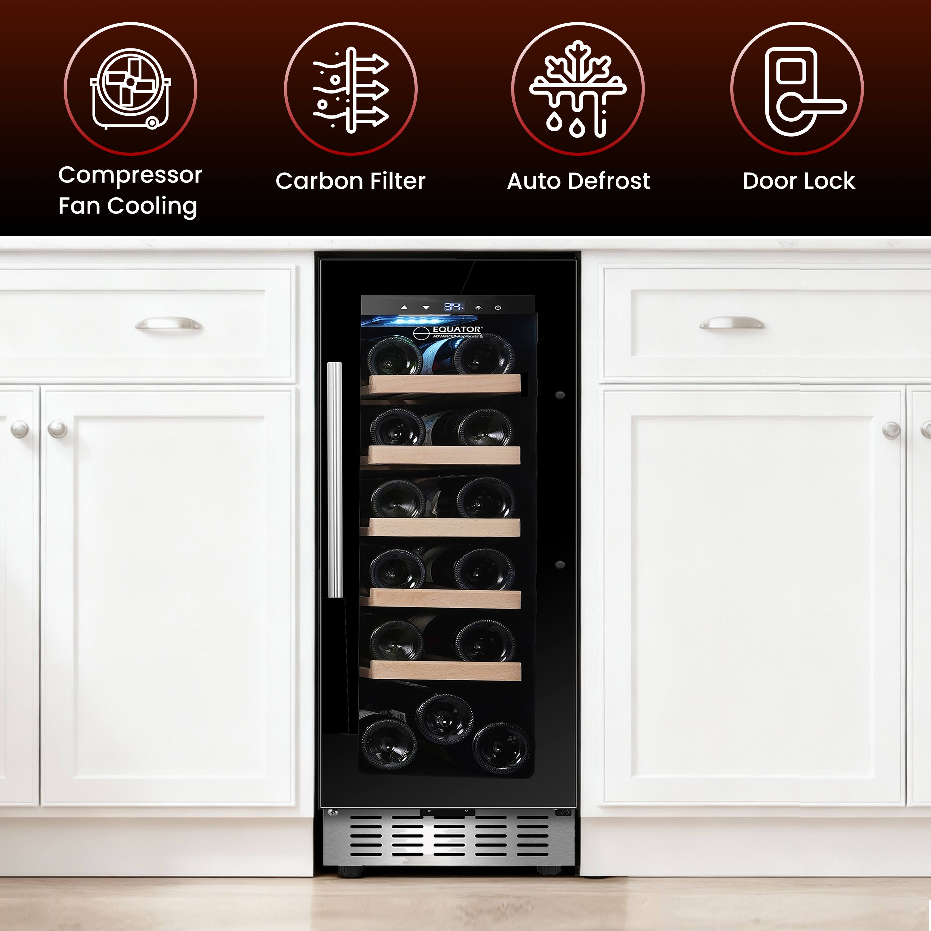Equator 11 inch 18 Bottle Wine Cooler, Refrigerator Built In