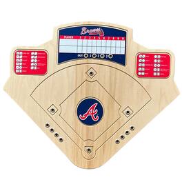 Across the Board - Atlanta Braves Handcrafted Wood Baseball Game - Multicolor
