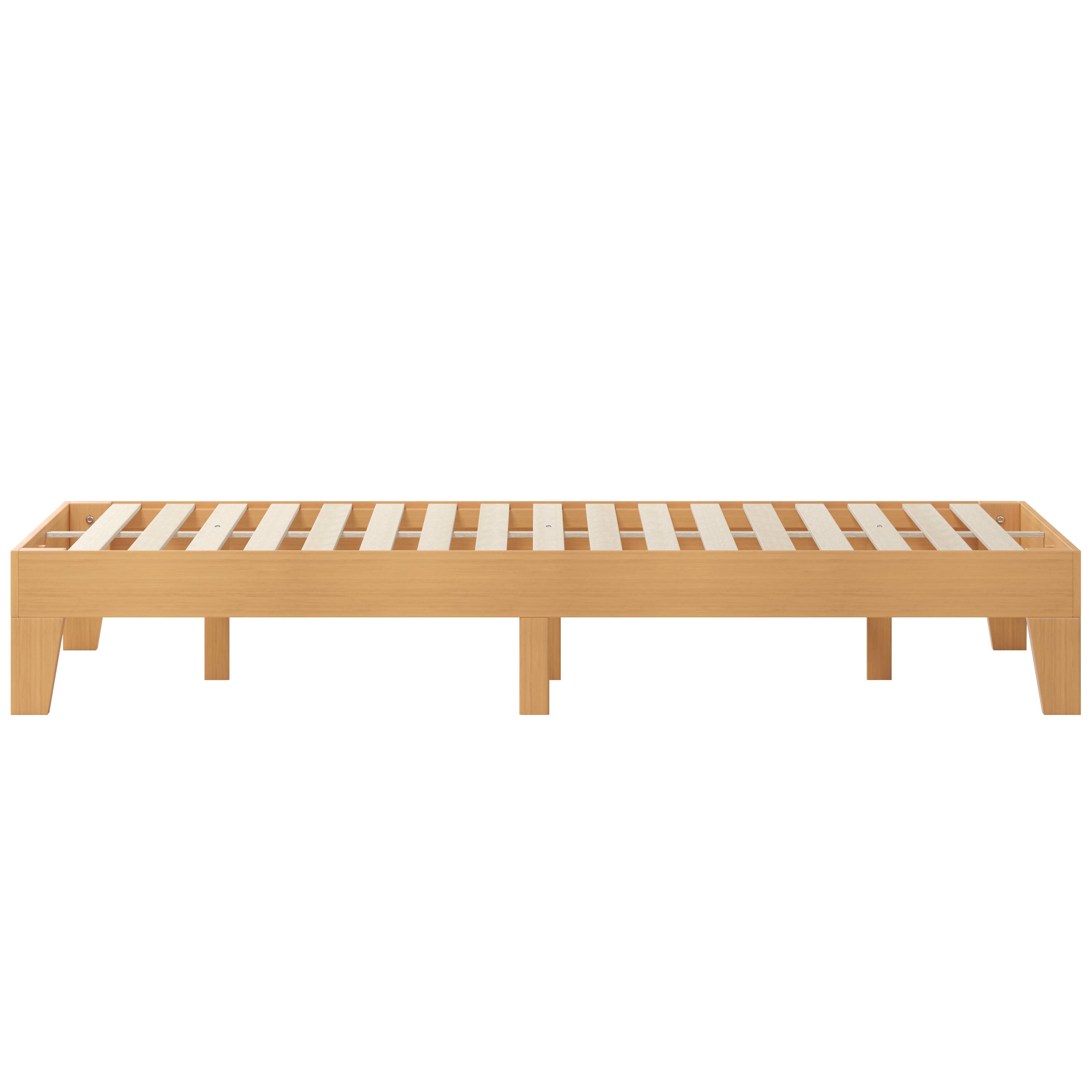 Alt View 7. Emma + Oliver - Avila Wooden Platform Bed with Wooden Support Slats; No Box Spring or Foundation Required - Natural.