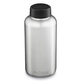 Klean Kanteen - Wide Mouth Single Wall SS Water Bottle (Wide Loop Cap) - 64oz - Brushed Stainless - Brushed Stainless Steel