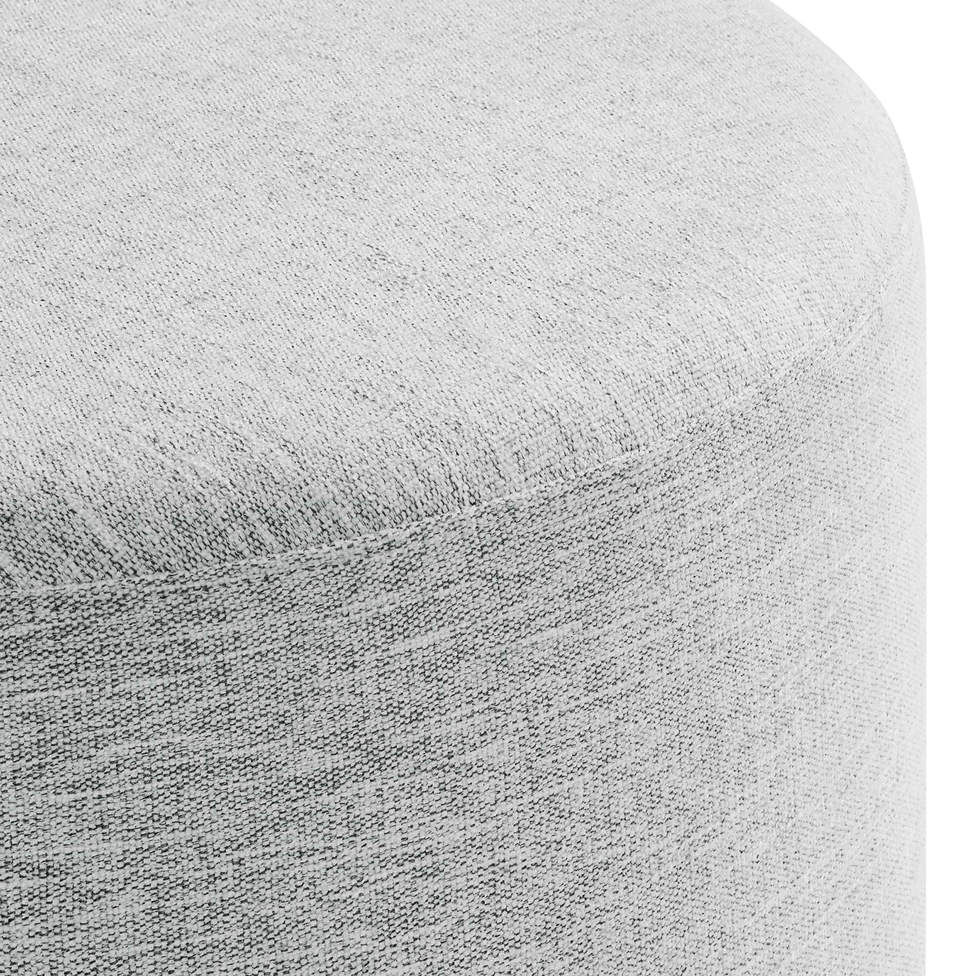 Alt View 4. Modway - Callum Large 23" Round Woven Heathered Fabric Upholstered Ottoman by Modway - Heathered Weave Light Gray.