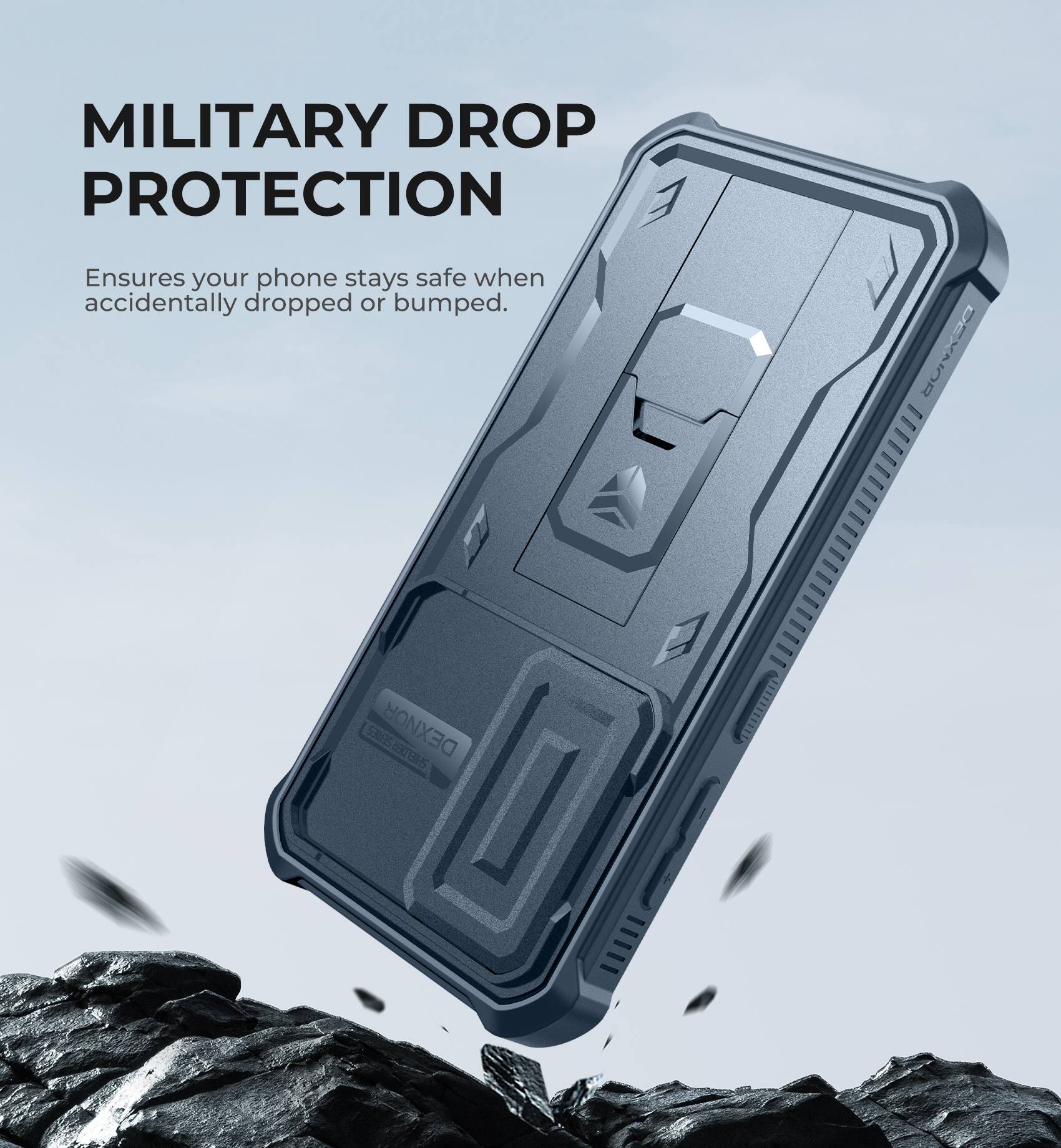 MILITARY DROP PROTECTION, Ensures your phone stays safe when accidentally dropped or bumped. DEXNOR 53635 DEXNOR Ea 530850T3HS 630 15 0