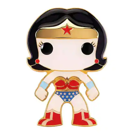 Front. DC Universe - DC Comics 3 Inch POP Pin | Wonder Woman - Red.
