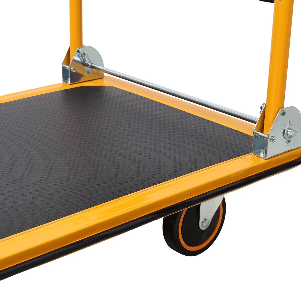Alt View 8. Ropilly - Ropilly Folding Platform Truck, 660 lb Capacity Platform Cart with Steel Deck, Fold Flat Handle, Yellow - Yellow.