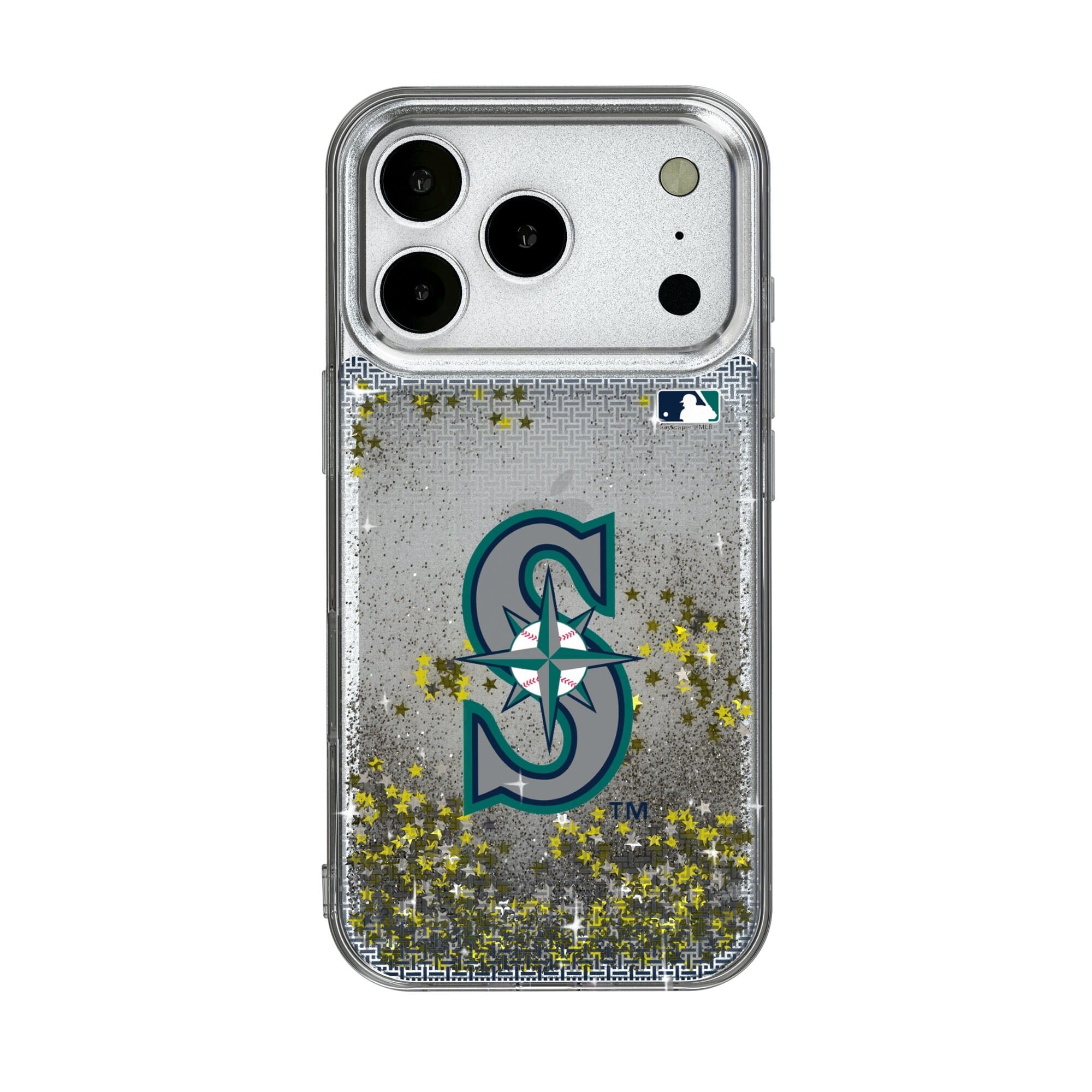 Photos - Case MLB Keyscaper -  - Seattle Mariners Linen Logo iPhone Glitter  - 16 Pro - Multicolor 201332795 