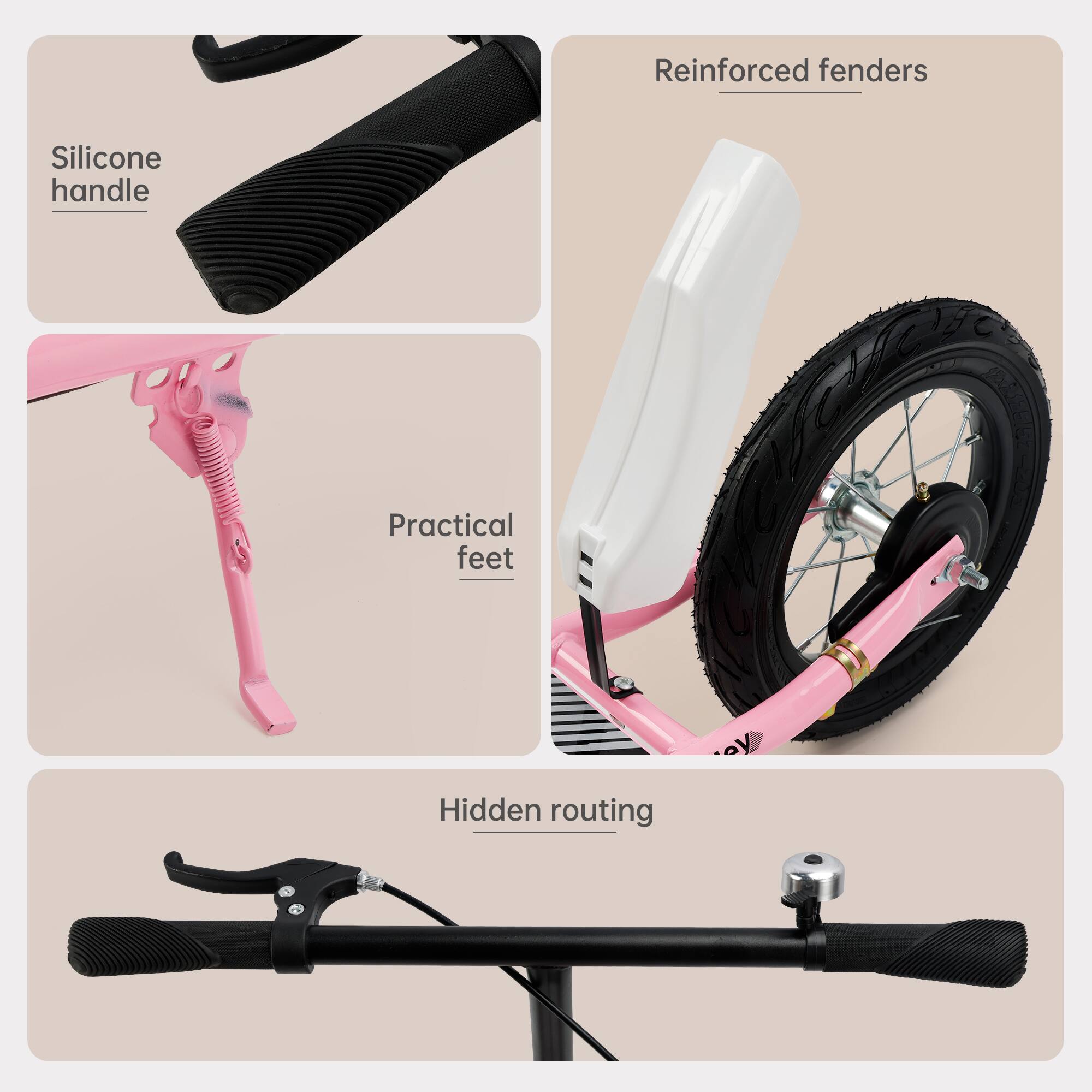 - Silicone handle
- Reinforced fenders
- Practical feet
- Hidden routing