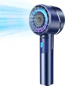 BEARSOLIM - Max 16H Runtime,Handheld Fan, Mini Small Portable Turbo Fan, Rechargeable with 4 High Speeds Personal Fans - Blue