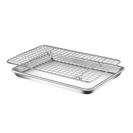 NutriChef - Aluminum Baking Sheet with Cooling Rack – Nonstick Cookie Tray for Baking Pastries & More