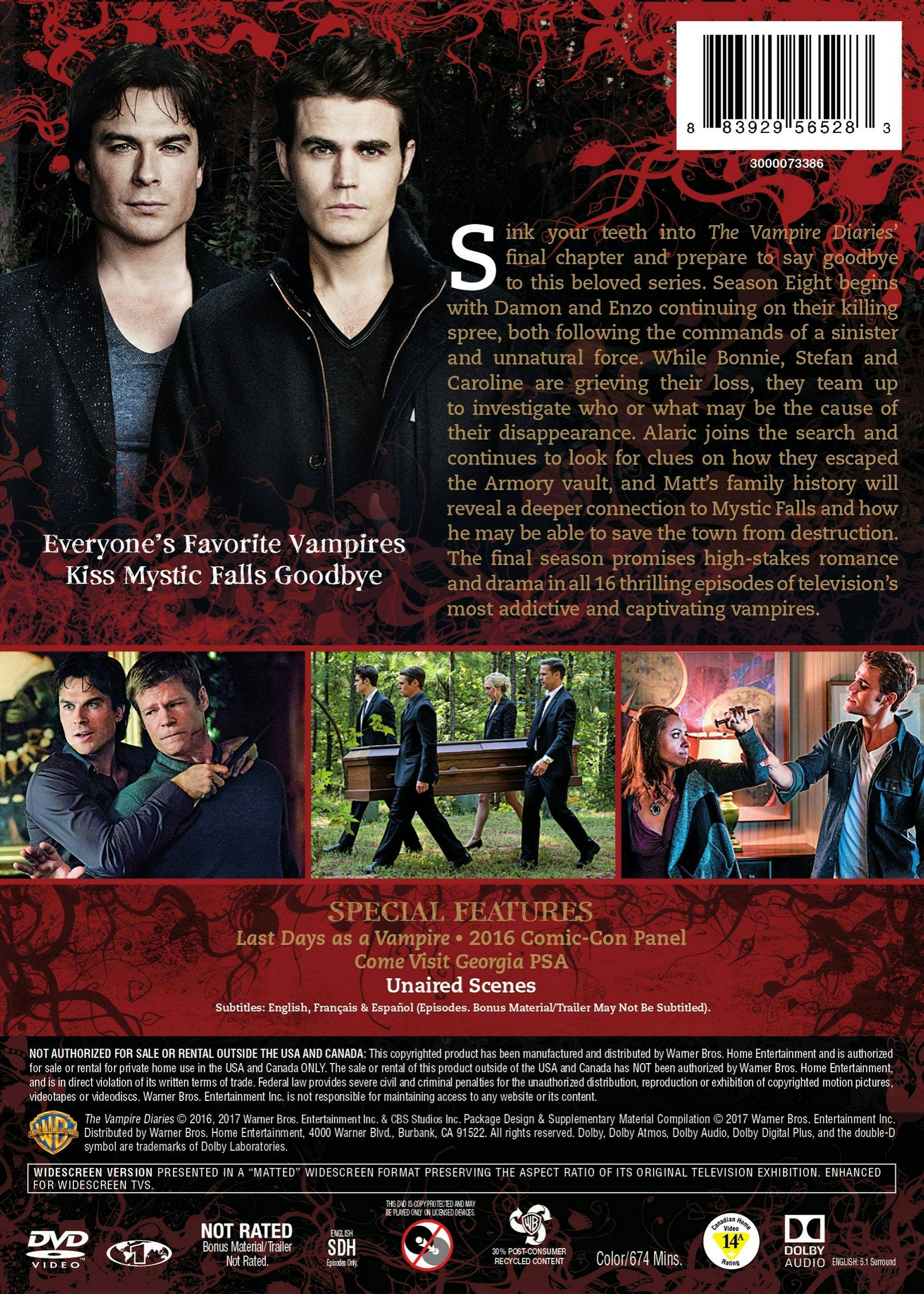 Back. The Vampire Diaries: The Eighth and Final Season (Box Set) [DVD].