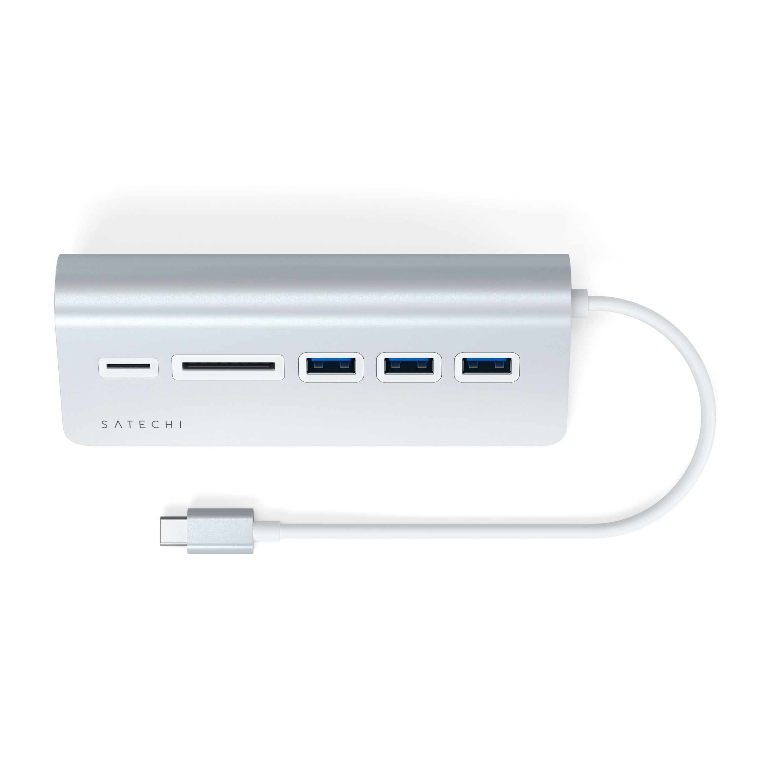 Left. Satechi - USB-C Combo Hub for Desktop - Silver.
