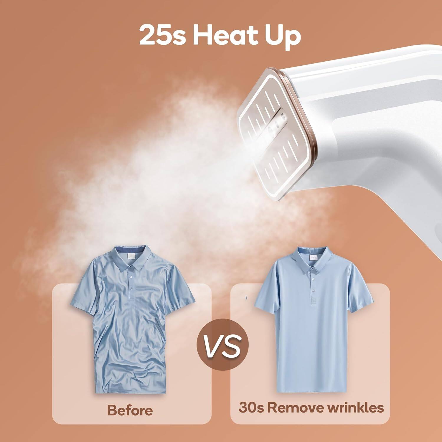 25s Heat Up  
VS  
Before  
30s Remove wrinkles
