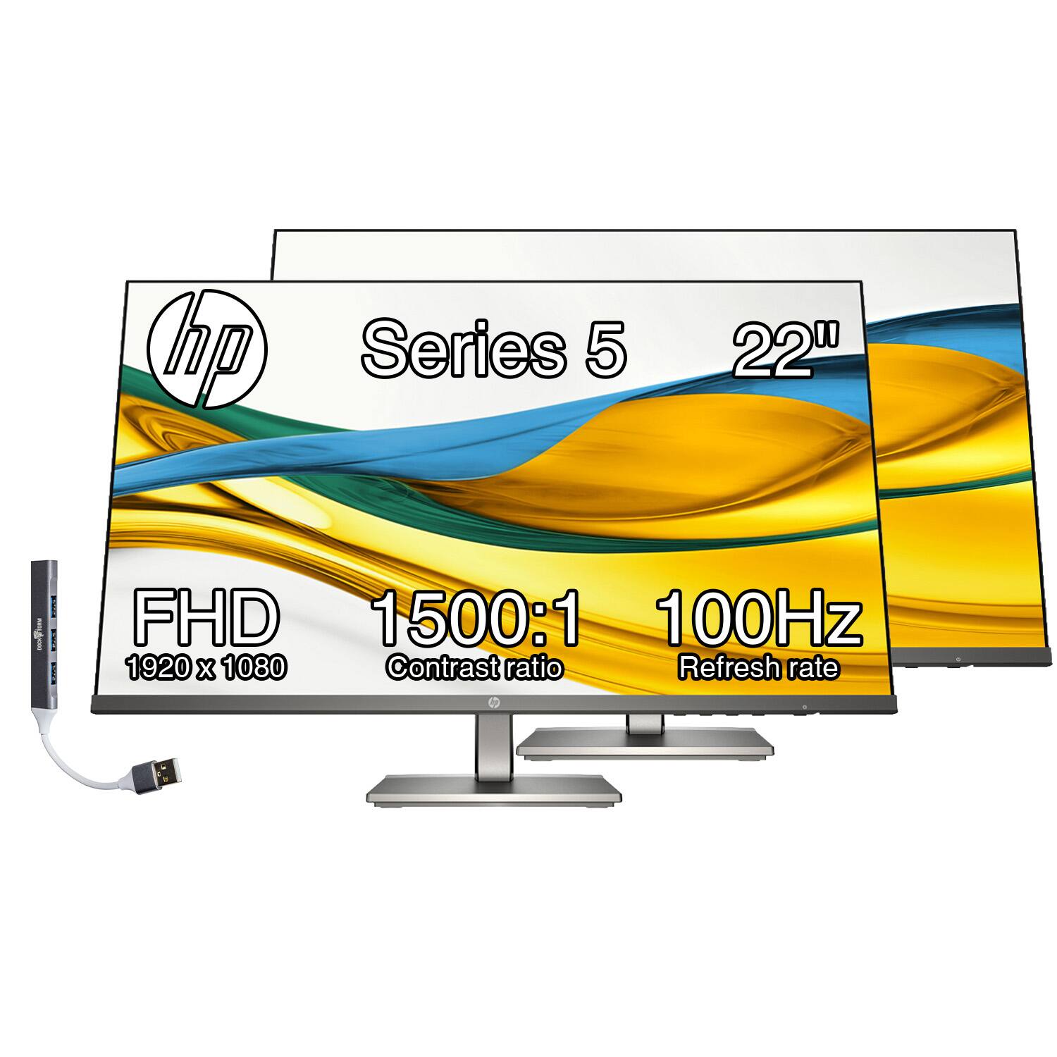 HP Series 5 22" FHD 1920 x 1080 1500:1 Contrast Ratio 100Hz Refresh Rate