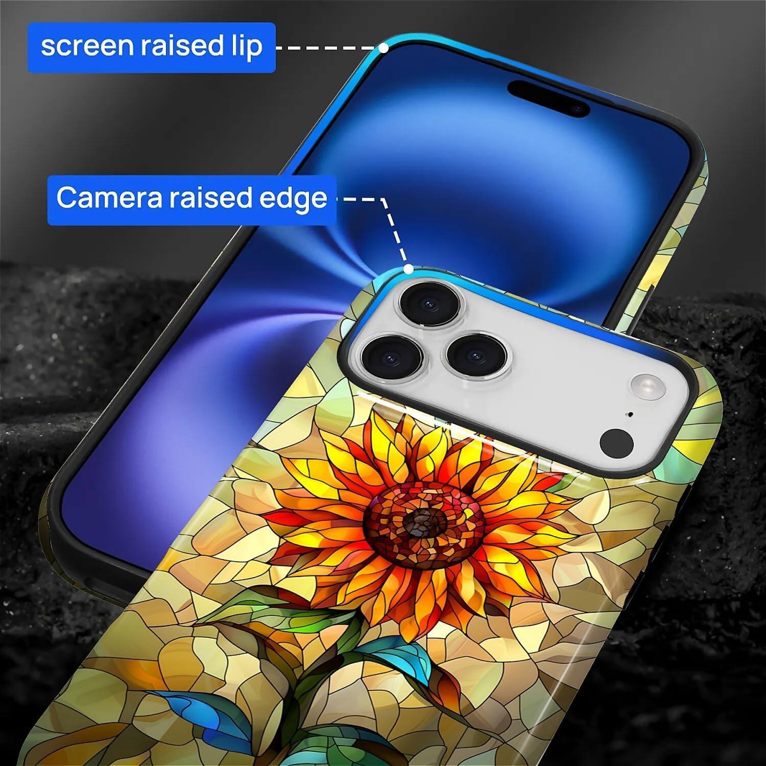 screen raised lip  
Camera raised edge