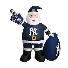 Logo Brands - New York Yankees 7' Inflatable Santa - Multicolor