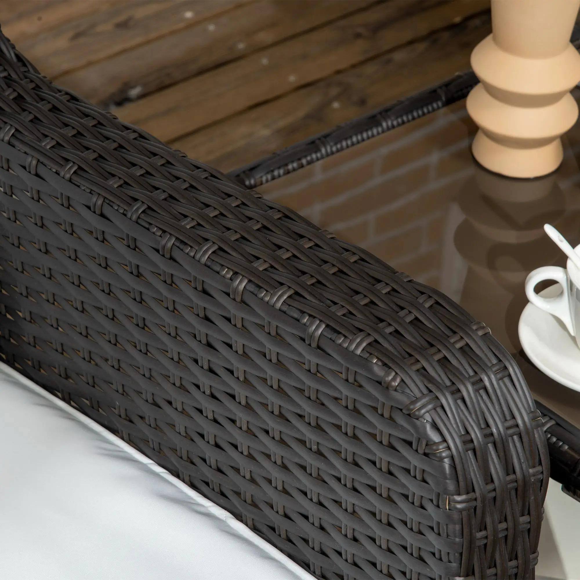 Alt View 1. Resenkos - Resenkos 3-Piece Patio Furniture Set, A Swivel Rocker, PE Rattan, Cream White - Cream White.