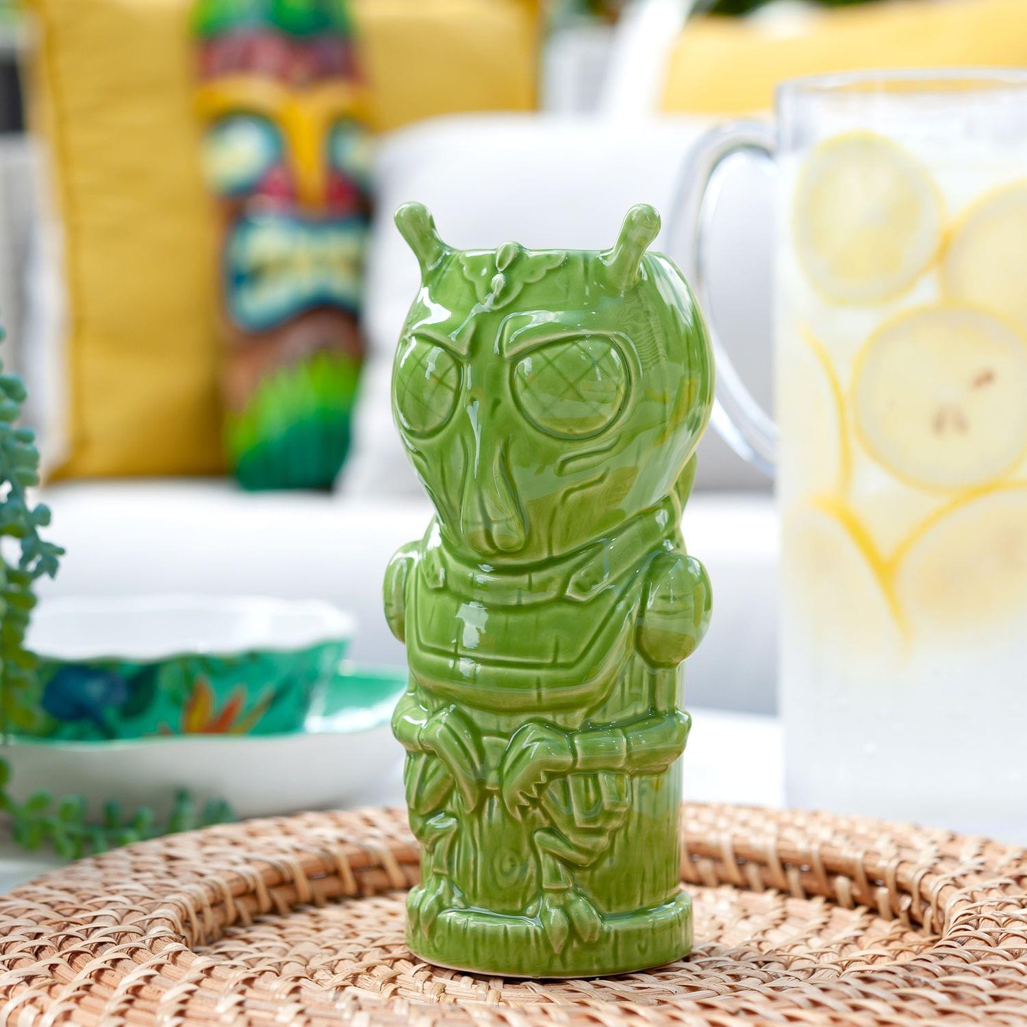 Alt View 4. ThinkGeek - Geeki Tikis Rick & Morty Krombopulos Michael Tiki Style Ceramic Mug | Holds 16 Ounces - Green.