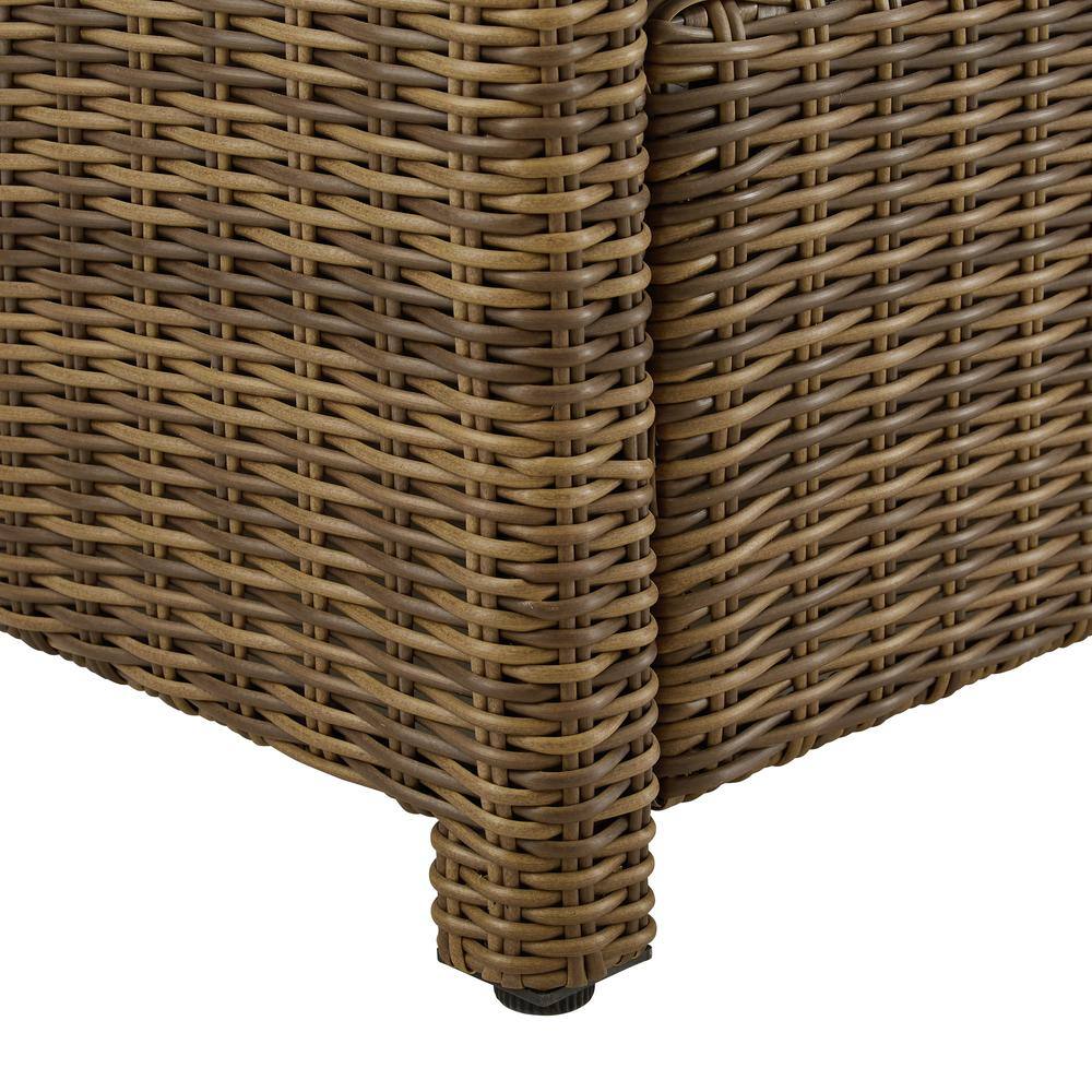 Alt View 4. Crosley Furniture - Bradenton Wicker Outdoor Ottoman - Navy.