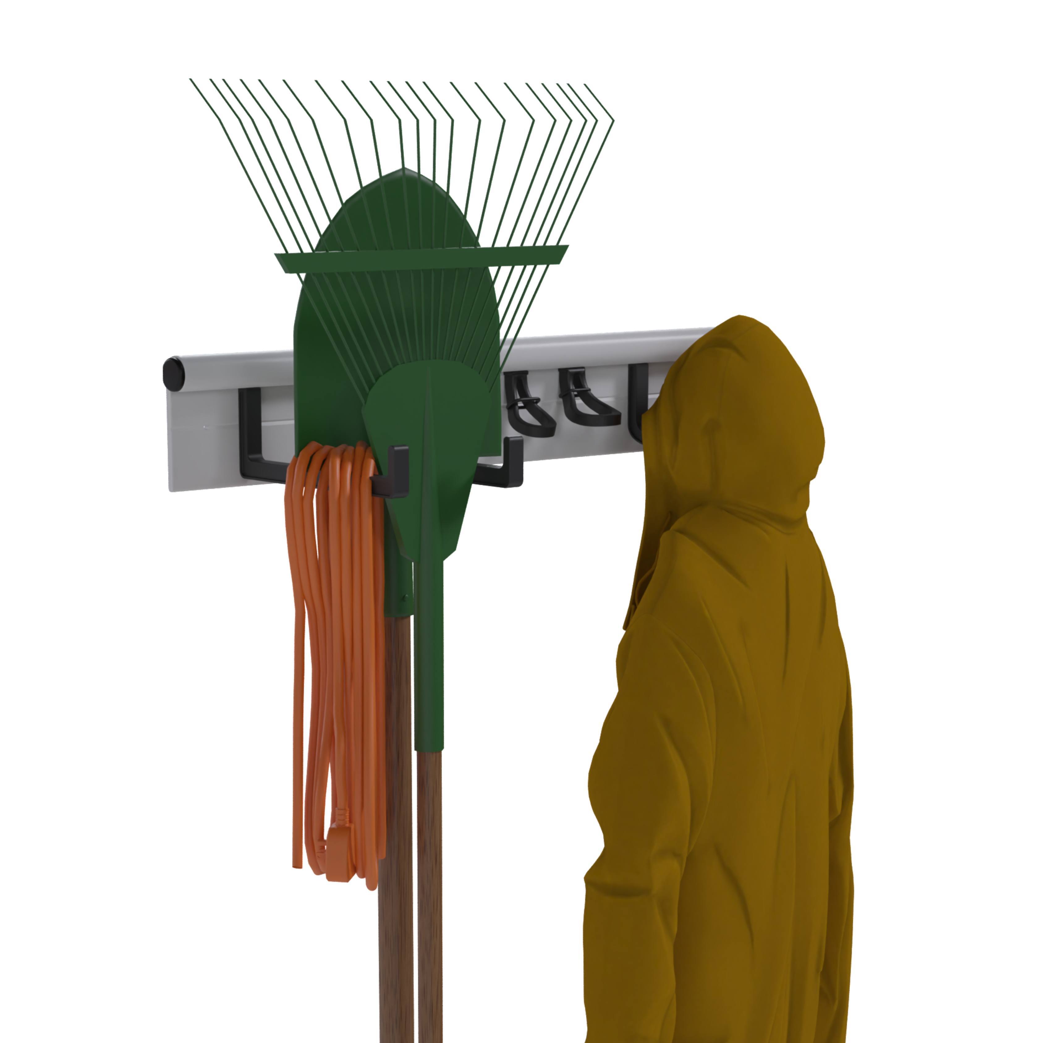 Left. Hang It Simple - Hang It Simple Wall Mounted Universal Storage Hanger - Adjustable, Durable, Versatile 18” WH - Black.