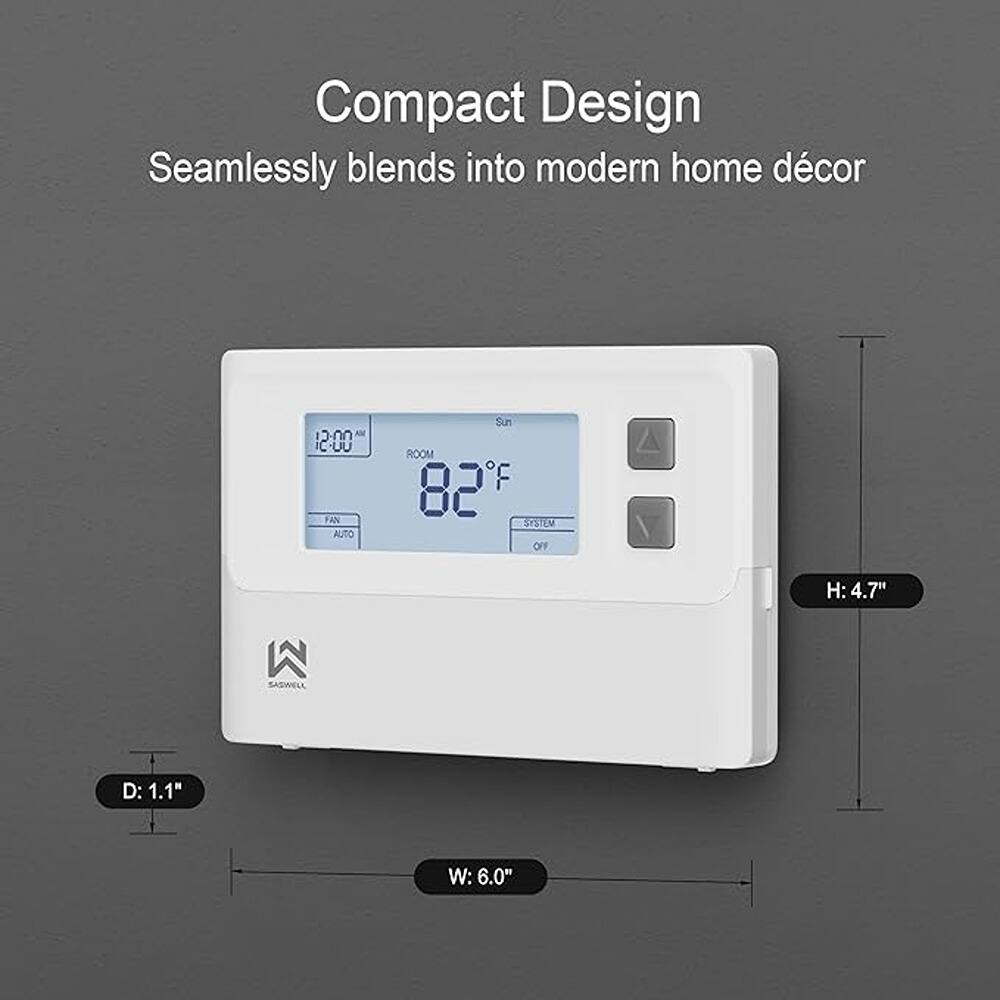 Compact Design  
Seamlessly blends into modern home décor  

1-0 NON IC-UU FAN AUTO  
Sun ROOM 82°F SYSTEM OFF  

H: 4.7"  
D: 1.1"  
W: 6.0"