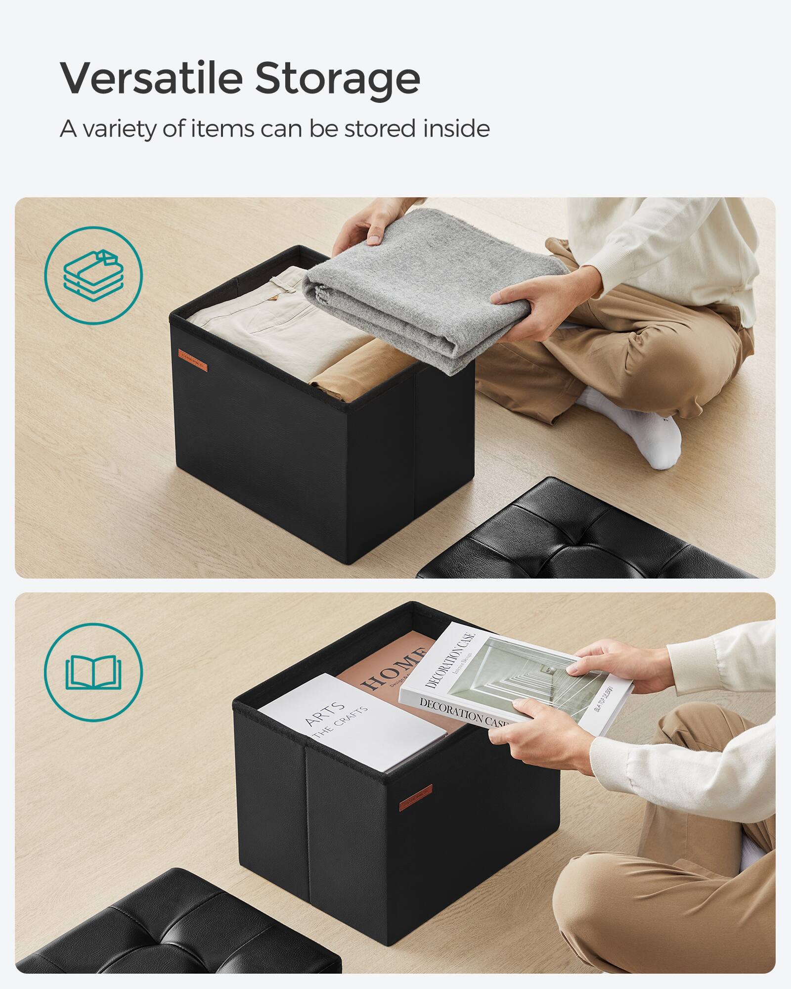 Versatile Storage  
A variety of items can be stored inside  

CASE DECORATION  
CASE 1  
HOME  
DELK  
ARTS  
CRAFTS  
DECORATION  
CASE