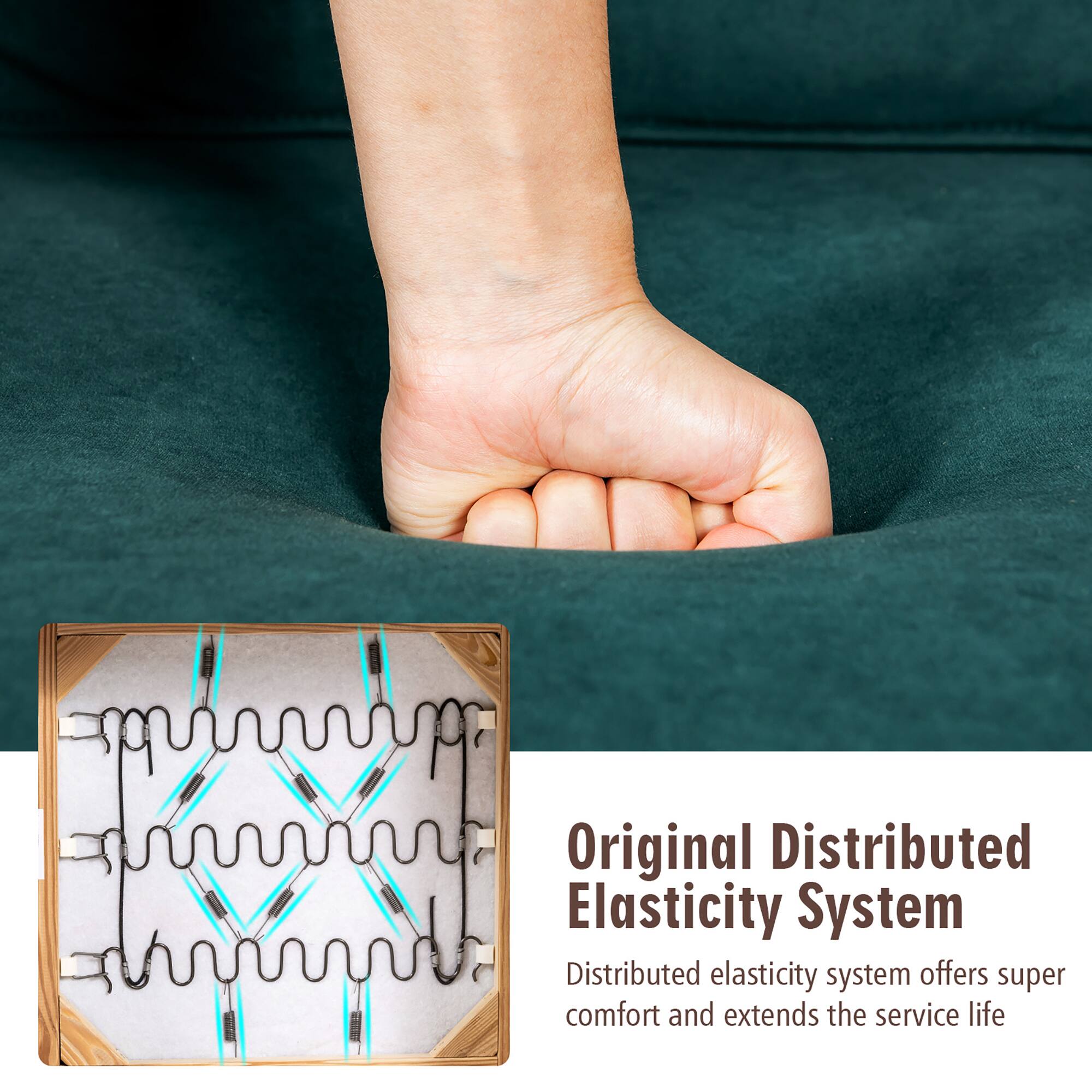 Original Distributed Elasticity System offers super comfort and extends the service life.
