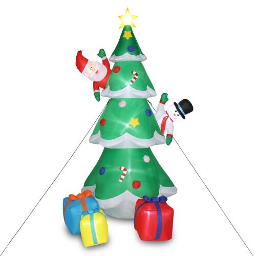 Alt View 9. Winado - 8ft Inflatable Christmas Tree with Santa Claus,Snowman,Gift Boxes,9 LED Lights Blow Up Yard Decoration - Multicolor.