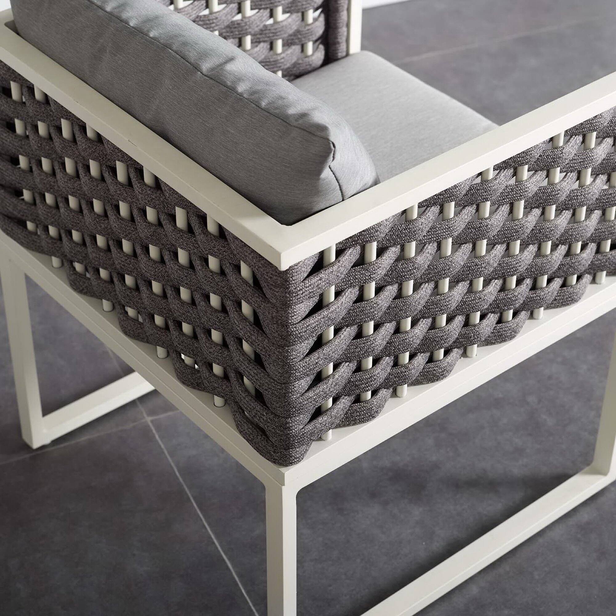 Left. Modway - Stance Outdoor Patio Aluminum Dining Armchair by Modway - White Gray.