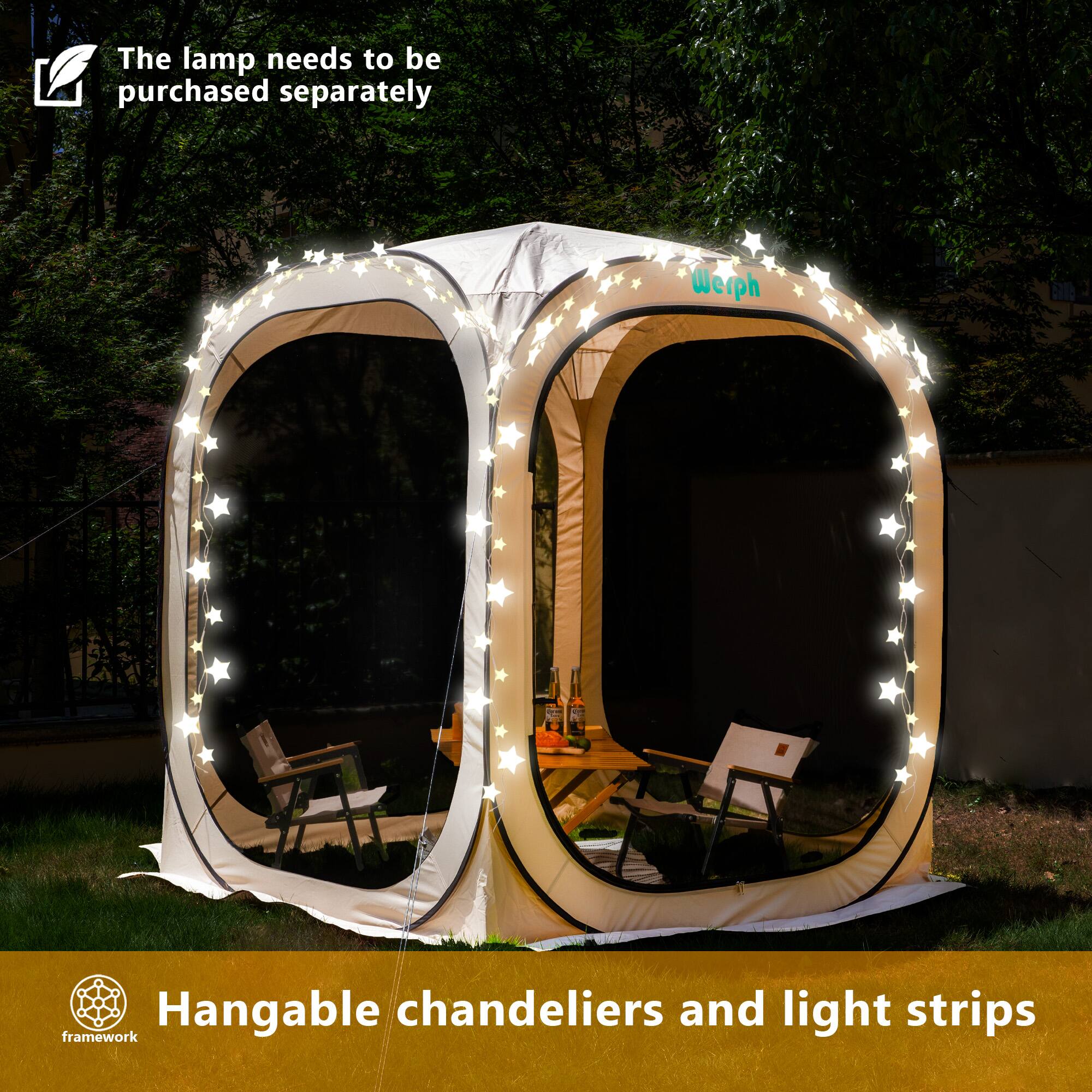 The lamp needs to be purchased separately

Hangable chandeliers and light strips