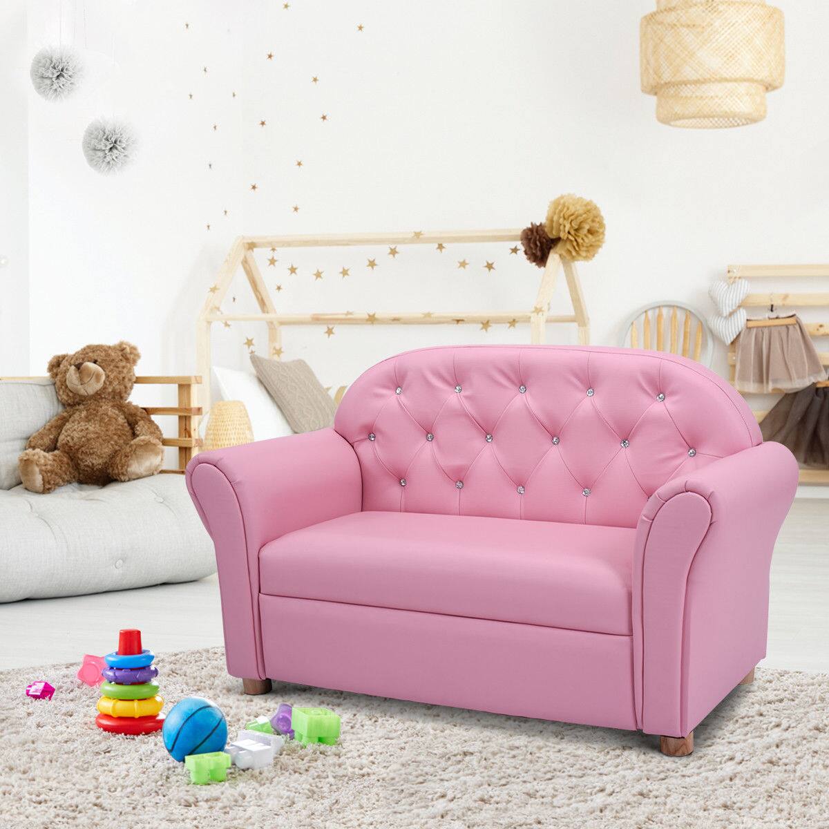 Alt View 3. Costway - Costway Kids Sofa Princess Armrest Chair Lounge Couch Children Toddler Gift - Pink.