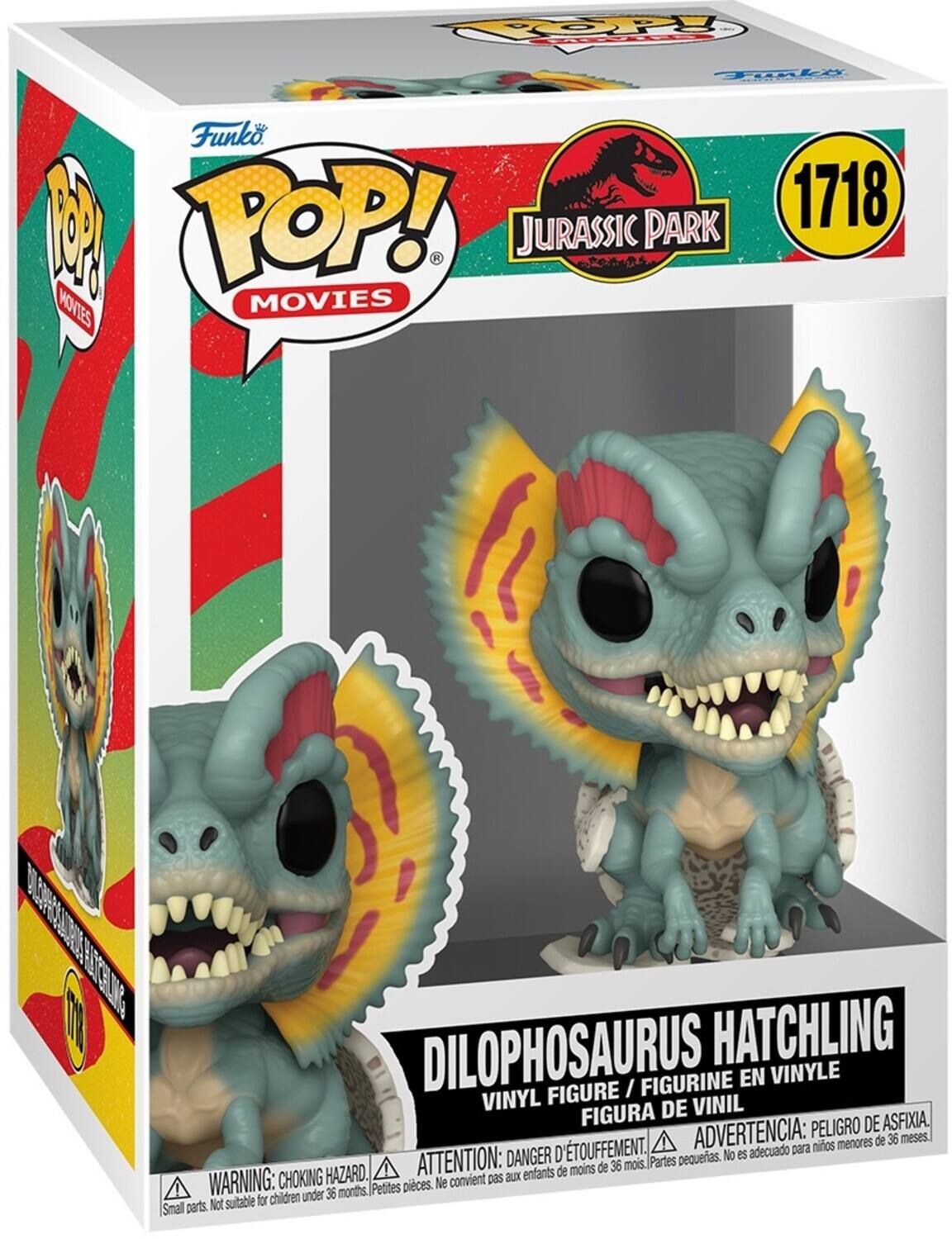 Funko Pop! Movies Jurassic Park 1718 Dilophosaurus Hatchling Vinyl Figure / Figurine en Vinyle / Figura de Vinil / Peligro de Asfixia. Danger d'étouffement. Advertencia: peligro de asfixia. Attention: choking hazard. Warning: choking hazard. Not suitable for children under 36 months. Petites pièces. No es adecuado para niños menores de 36 meses. Partes pequeñas. Not suitable for children under 36 months.