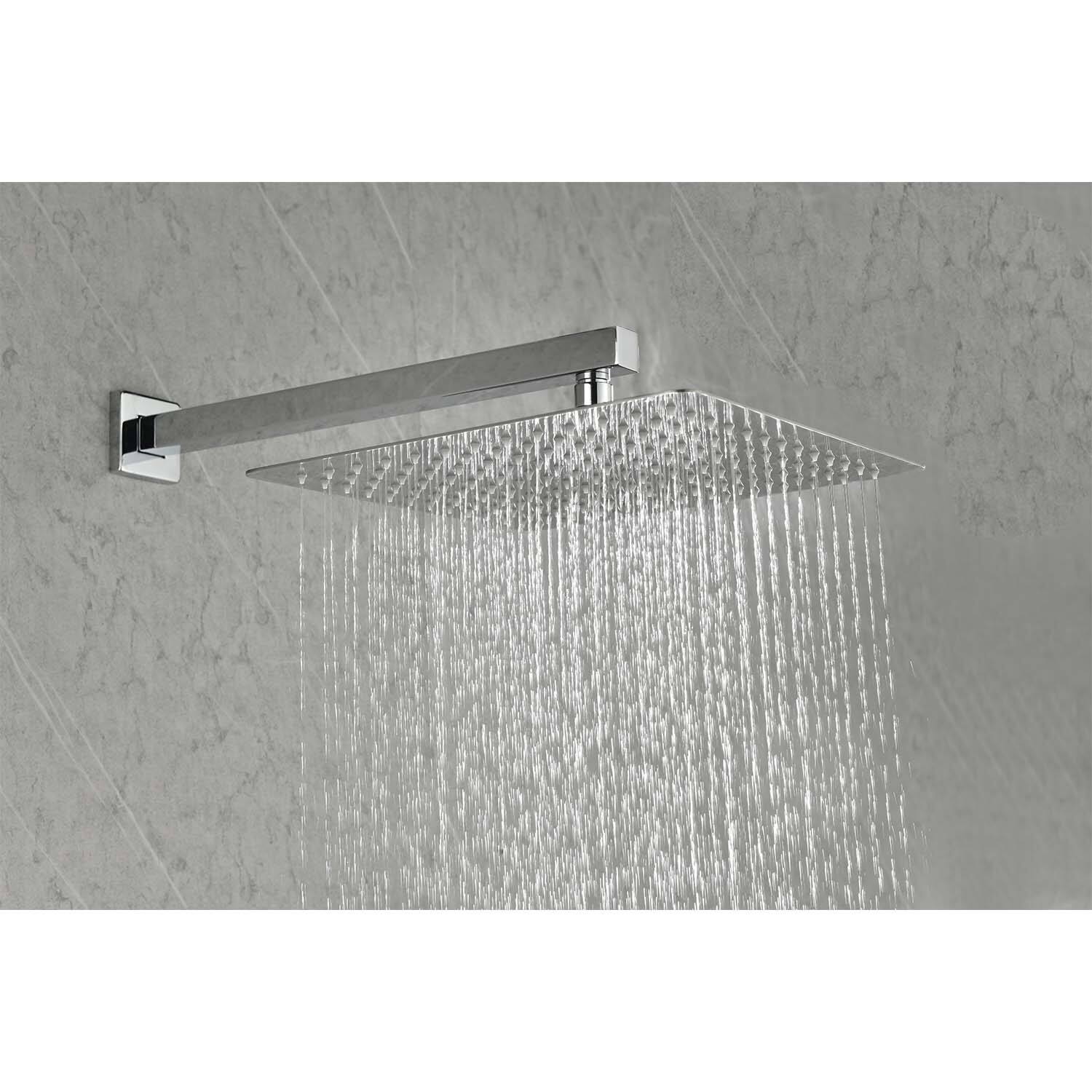 Angle. DOMETOUR - 12" Rain Shower Head Systems Wall Mounted Shower - Chrome.