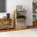 Alt View 1. Homcom - 4-Tier Media Cabinet, Record Player Stand with Vinyl Storage, Adjustable Shelves & Glass Doors - Rustic Brown.