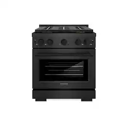 ZLINE - 30 in. 4.2 cu. ft. Freestanding Paramount Dual Fuel Range with 4 Burner DuoPro Cooktop in Black Satin Stainless Steel - Black Satin Stainless Steel