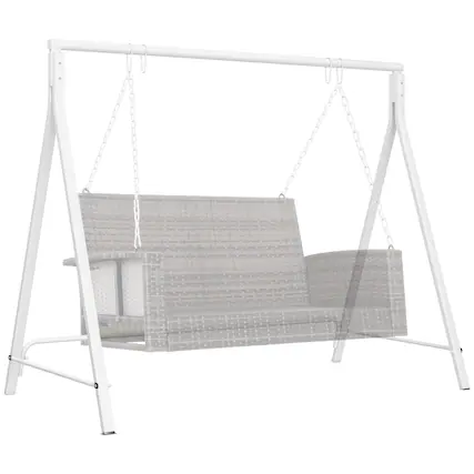Front. Outsunny - Outsunny Metal Porch Swing Stand Heavy Duty Swing Frame - White.