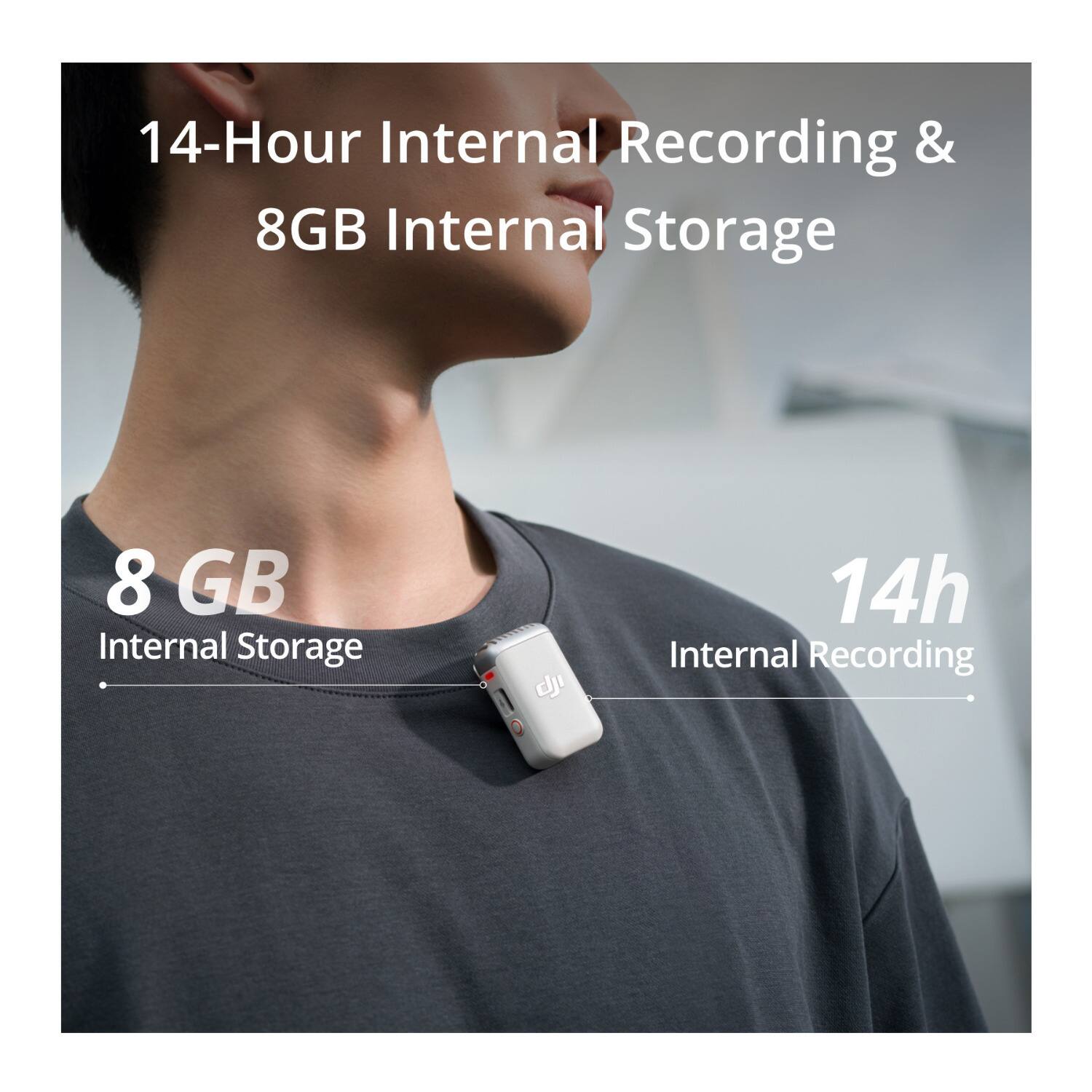 14-Hour Internal Recording & 8GB Internal Storage

8 GB Internal Storage

14h Internal Recording