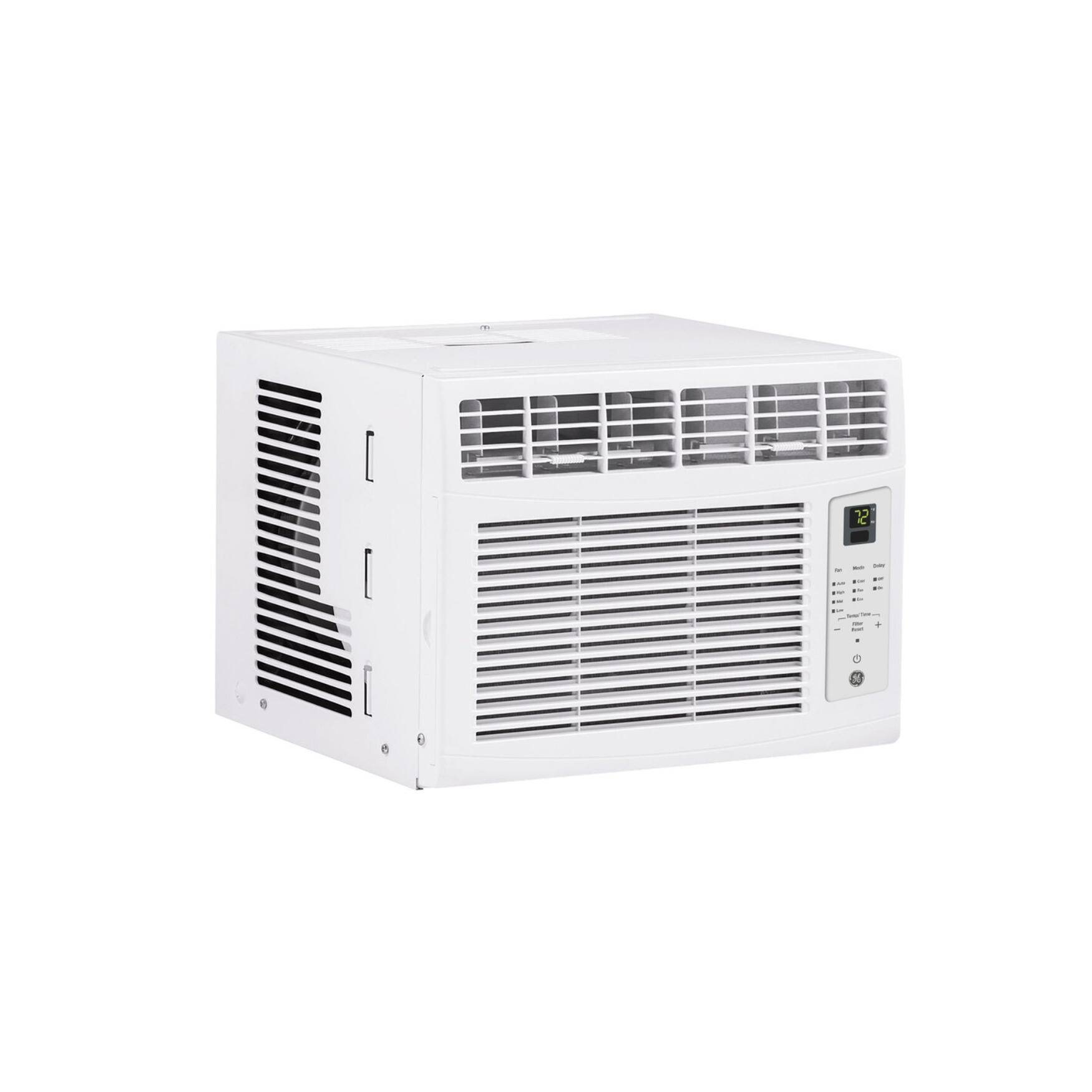 Left. GE - GE 6,000 BTU Electronic Window Air Conditioner with Auto Restart, Remote Control.