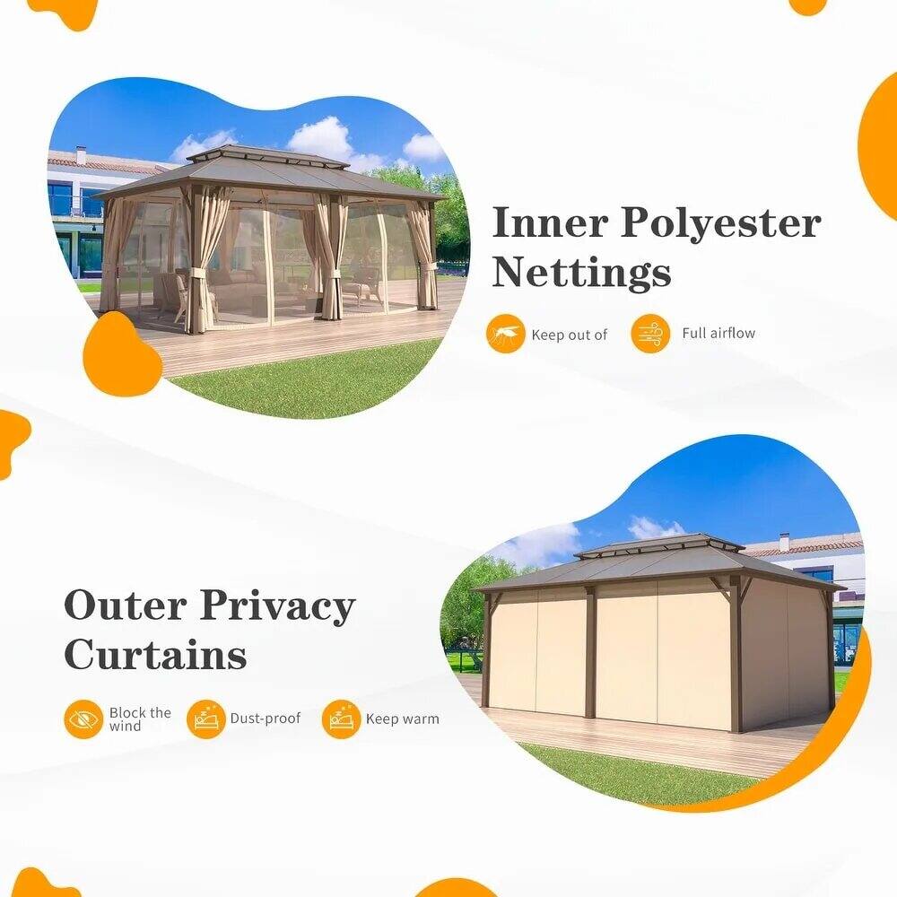 Inner Polyester Nettings: Keep out of, Full airflow
Outer Privacy Curtains: Block the wind, Dust-proof, Keep warm