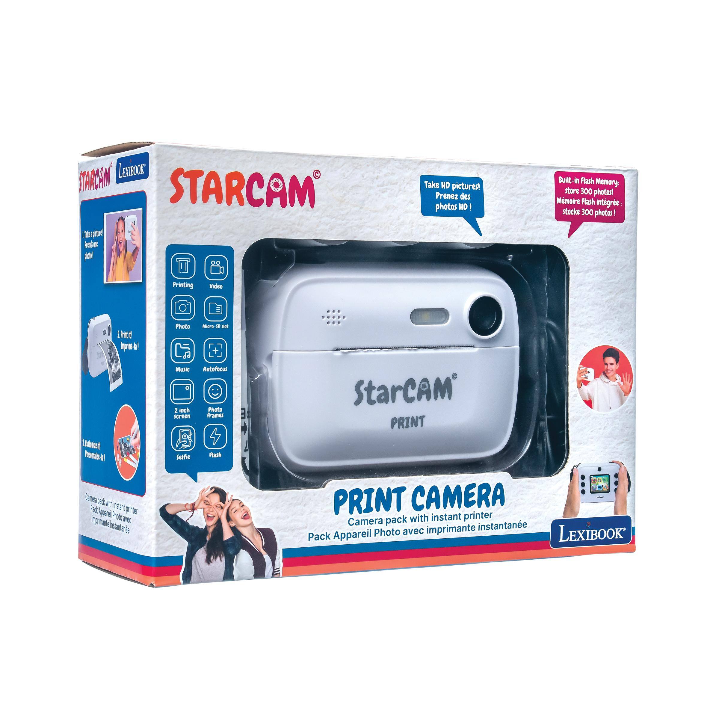 STARCAM PRINT

Take HD pictures! Prenez des photos HD

Built in Flash Memory store 300 photos. Mémoire Flash intégrée: stocke 300 photos!

Printing
Video
2 inch LCD screen
Photo Music
Micro-SD Autofocus
Photo frames

StarCAM PRINT

Pack Appareil Photo avec imprimante instantanée Pack Appareil Photo LEXIBOOK