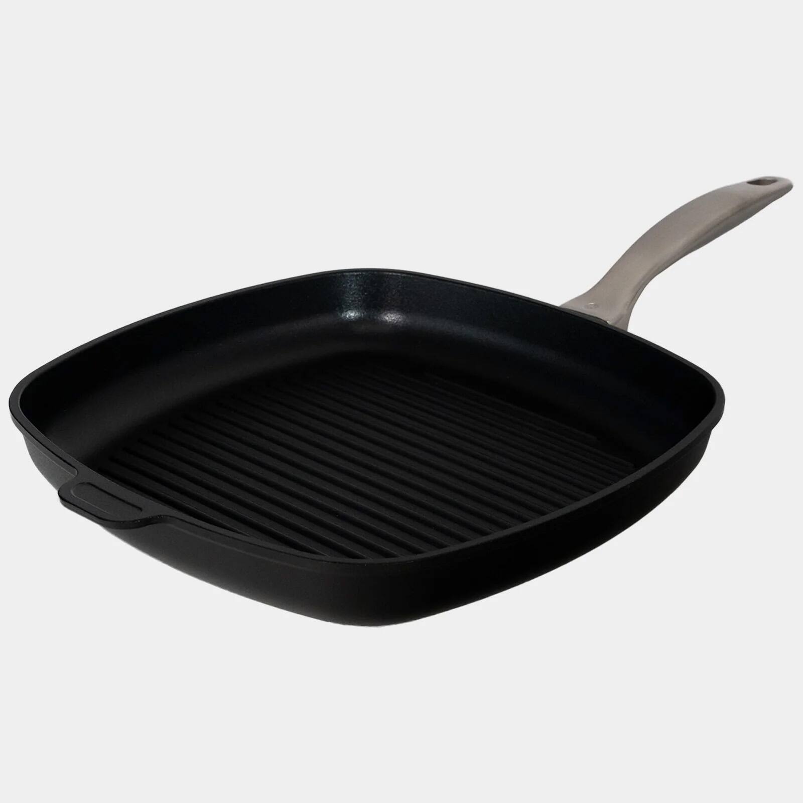 Front. Swiss Diamond - CHD Nonstick 11-Inch x 11-Inch Square Grill Pan - Black.