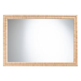 bali & pari - Canan Grasscloth Wall Mirror - Handwoven Rectangle Frame Accent Mirror - Light Brown