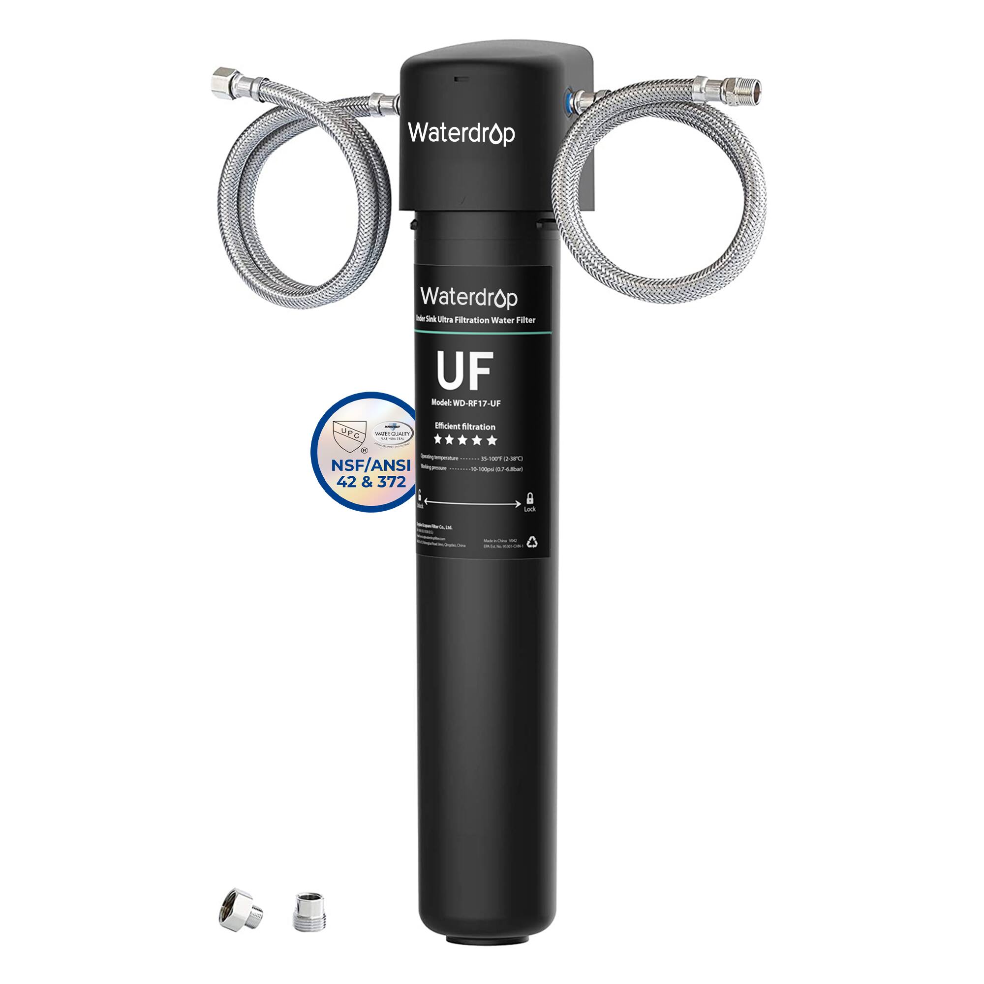 Waterdrop - 17UA-UF Under Sink Water Filter, 24K Gallons, NSF/ANSI 42 Standard, 0.01 Micron Ultra Filtration - White