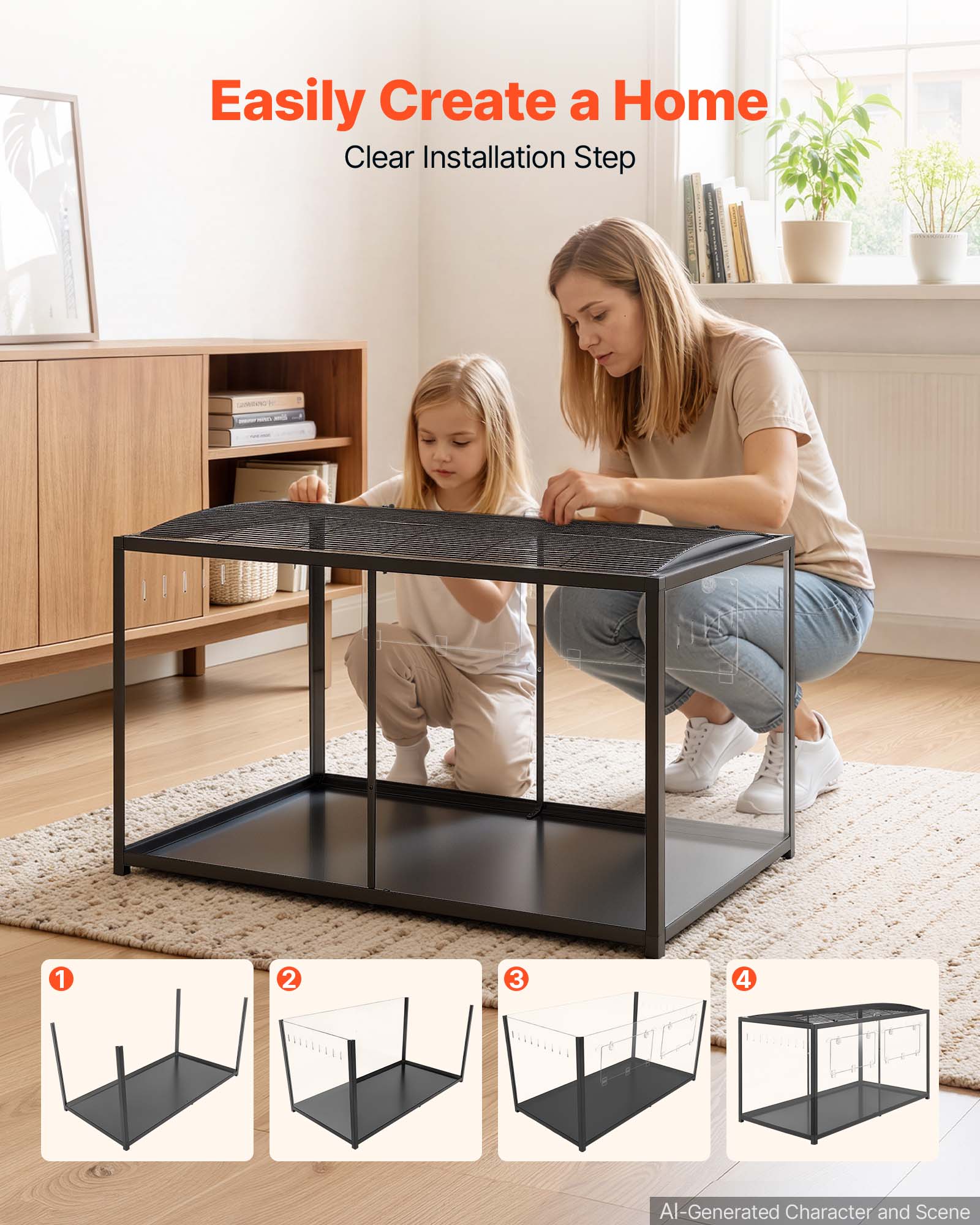 Easily Create a Home  
Clear Installation Step  
1 2 3 4  
AI-Generated Character and Scene