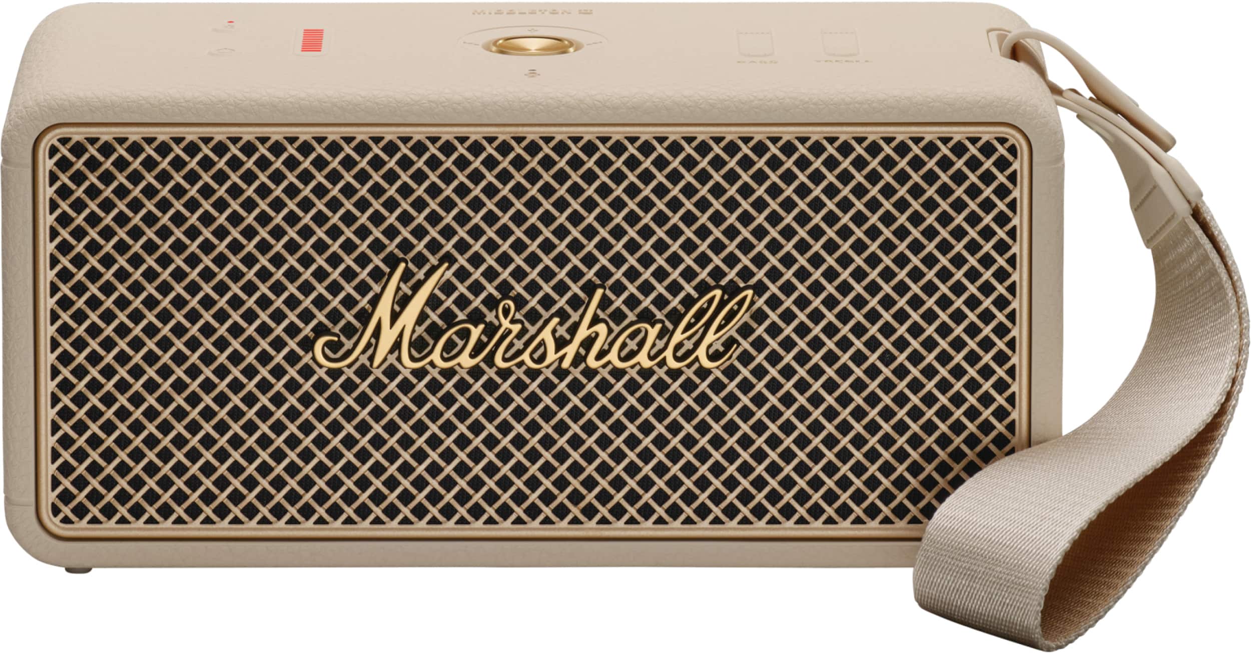 Front. Marshall - Middleton II Portable Bluetooth Speaker with Rugged Waterproof / Dust-proof Wireless Design - Cream.