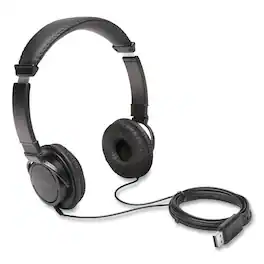 Kensington - K97600WW Hi-Fi Headphones with 6 ft. Cord - Black