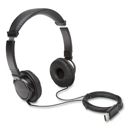 Front. Kensington - Kensington K97600WW Hi-Fi Headphones with 6 ft. Cord - Black - Black.