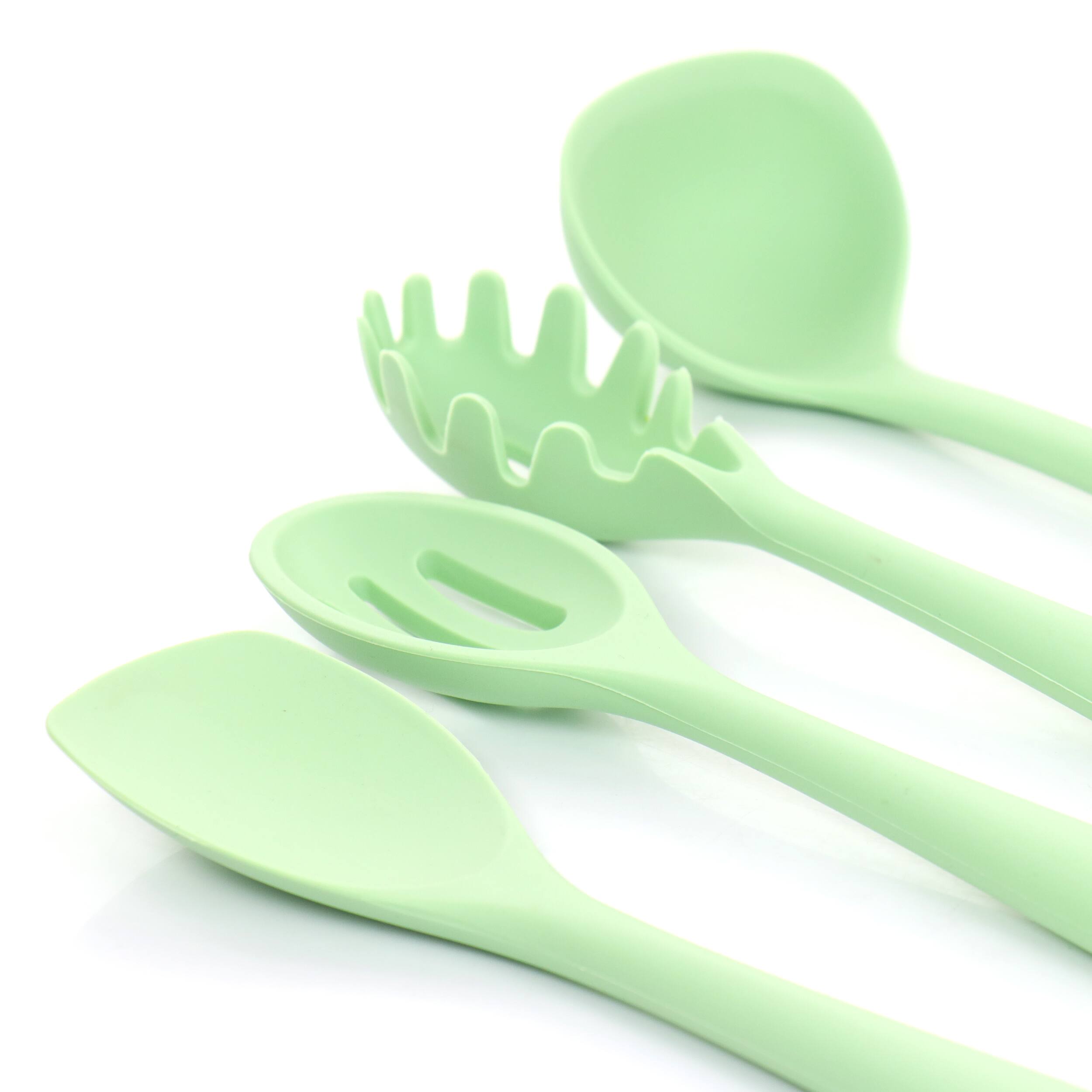 Alt View 4. MegaChef - MegaChef Mint Green Silicone Cooking Utensils, Set of 12 - Mint Green.