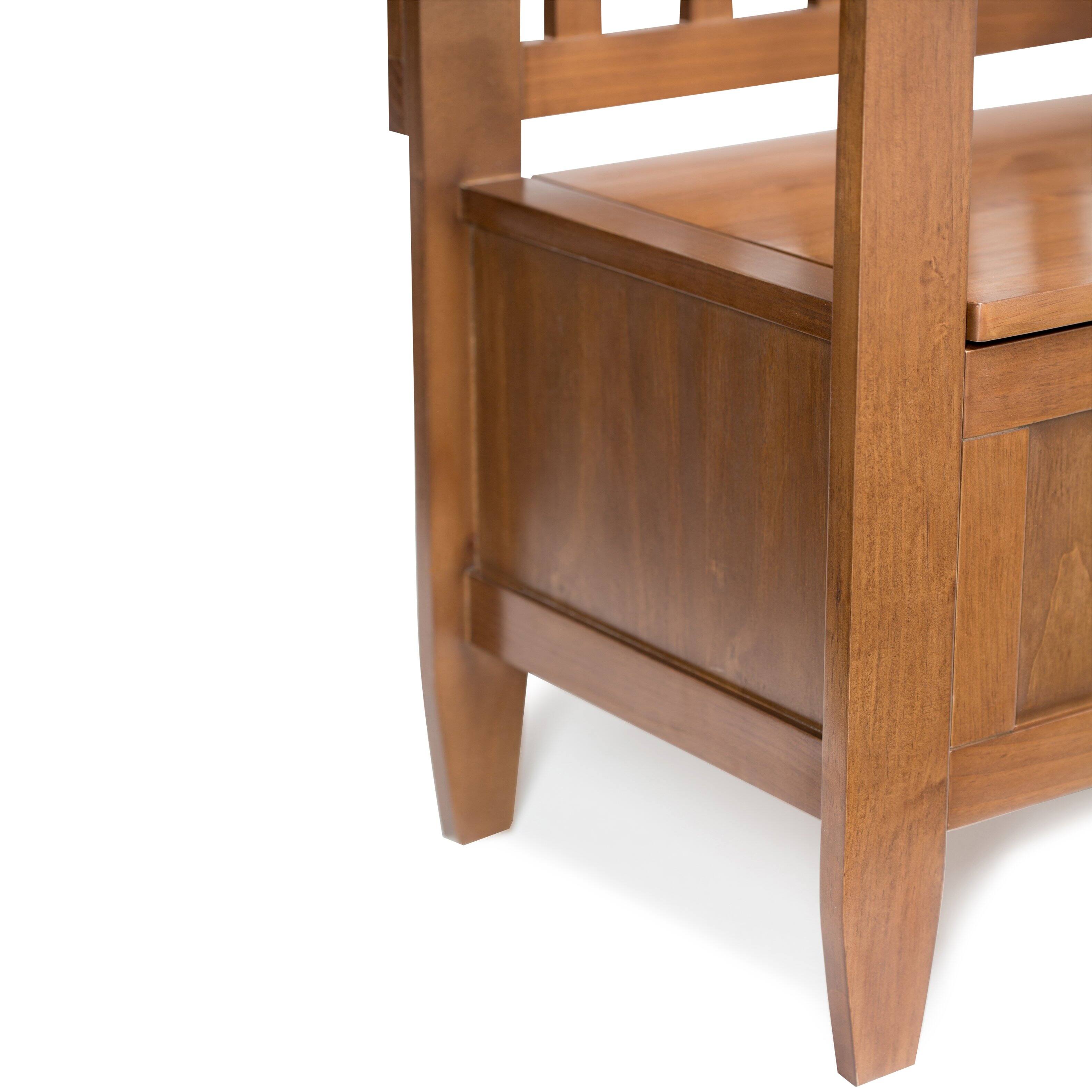 Alt View 13. Simpli Home - Brooklyn Entryway Storage Bench - Medium Saddle Brown.
